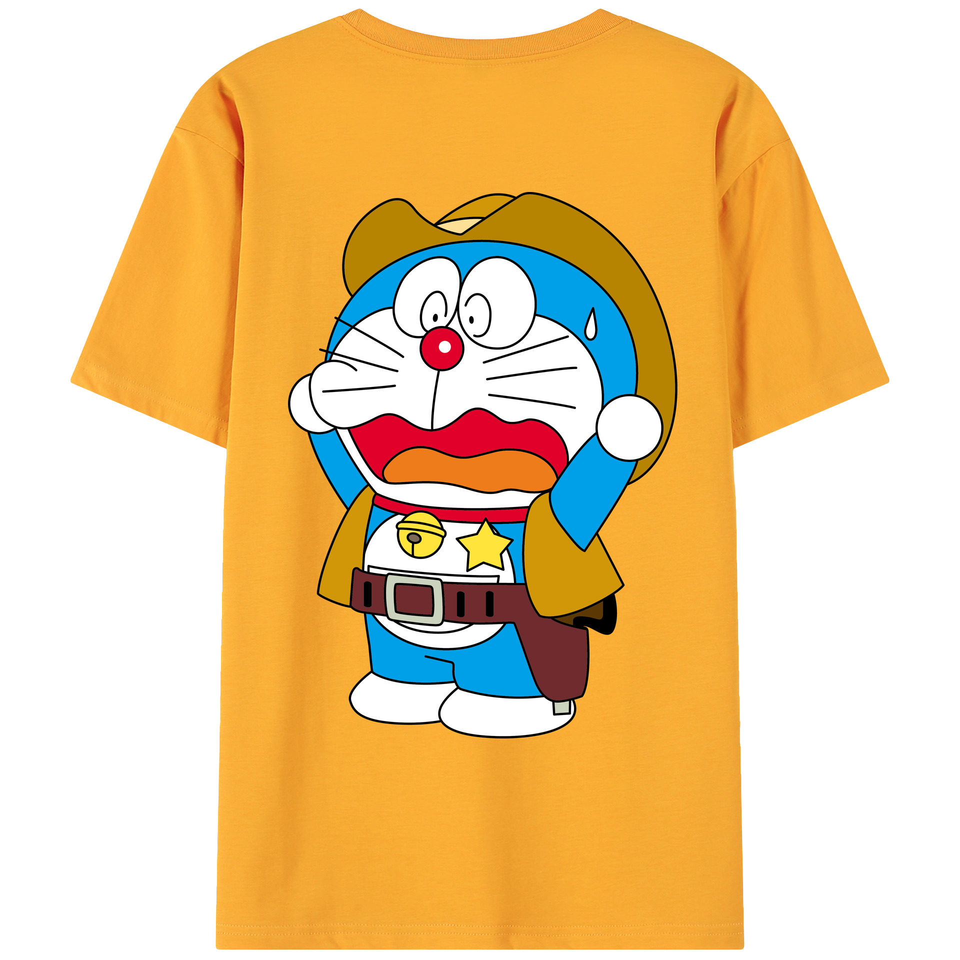 （画像用） ドラえもん Doraemon 綿100％ メンズ半袖Tシャツ（バックプリント） 通気性
