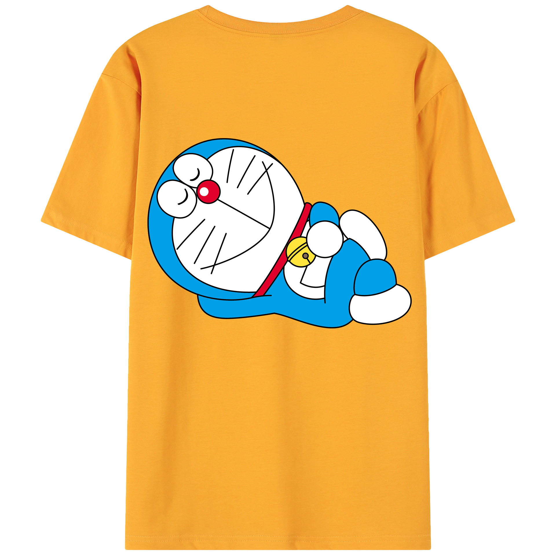 （画像用） ドラえもん Doraemon 綿100％ メンズ半袖Tシャツ（バックプリント） 通気性
