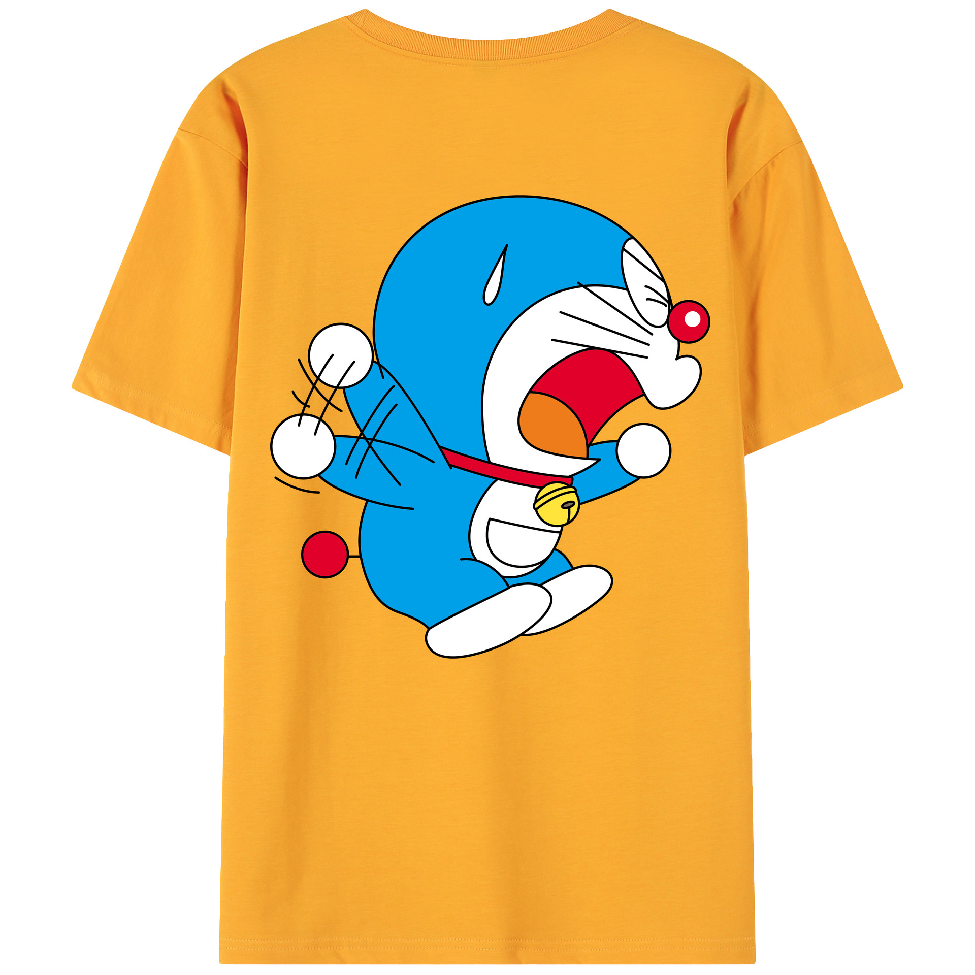 （画像用） ドラえもん Doraemon 綿100％ メンズ半袖Tシャツ（バックプリント） 通気性