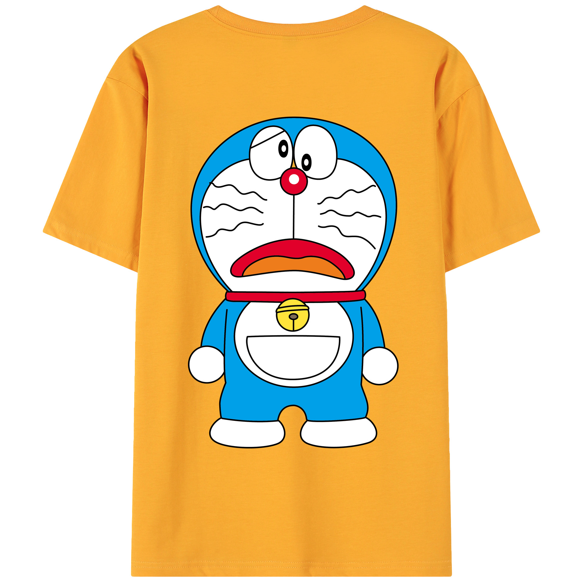 （画像用） ドラえもん Doraemon 綿100％ メンズ半袖Tシャツ（バックプリント） 通気性