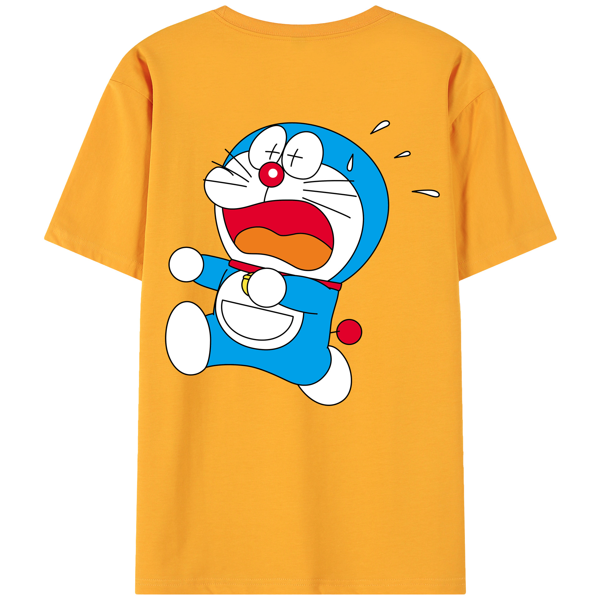 （画像用） ドラえもん Doraemon 綿100％ メンズ半袖Tシャツ（バックプリント） 通気性