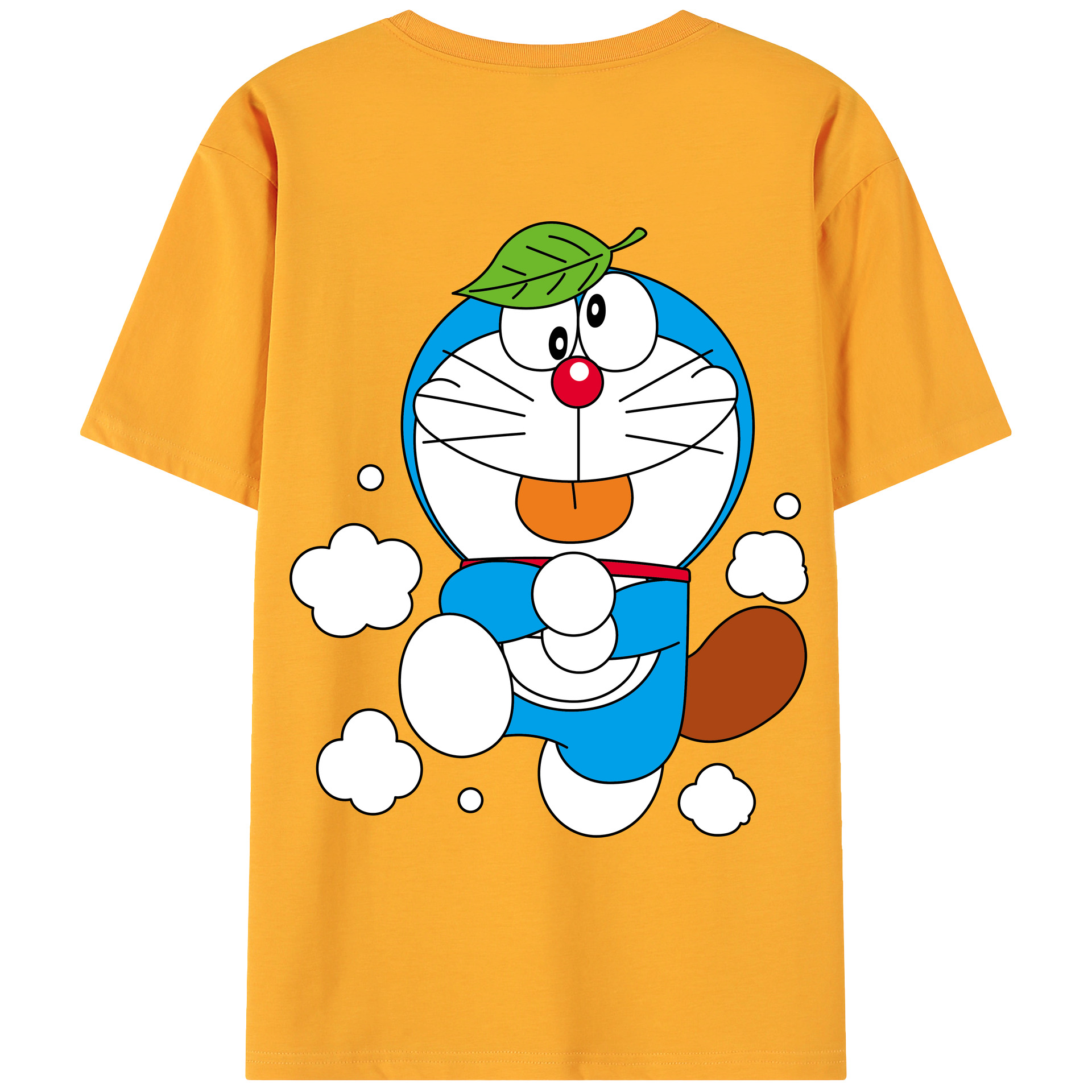 （画像用） ドラえもん Doraemon 綿100％ メンズ半袖Tシャツ（バックプリント） 通気性