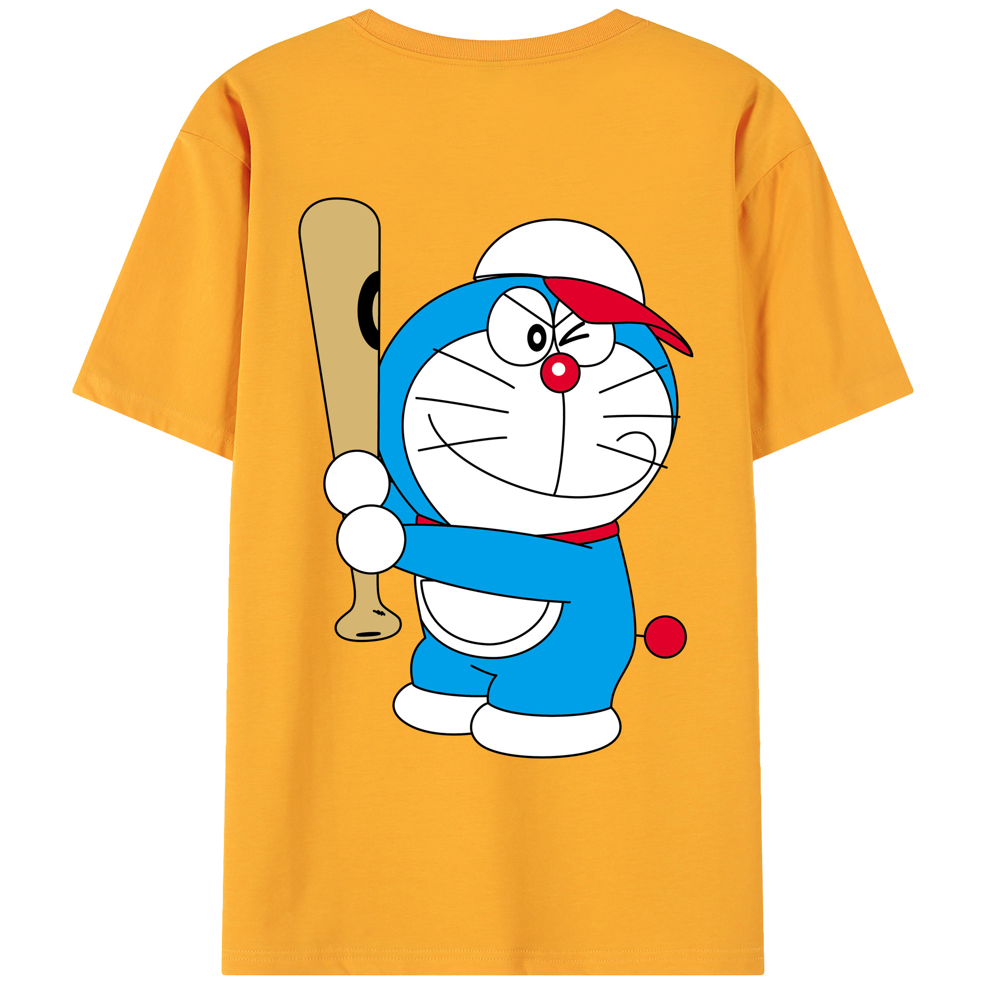 （画像用） ドラえもん Doraemon 綿100％ メンズ半袖Tシャツ（バックプリント） 通気性