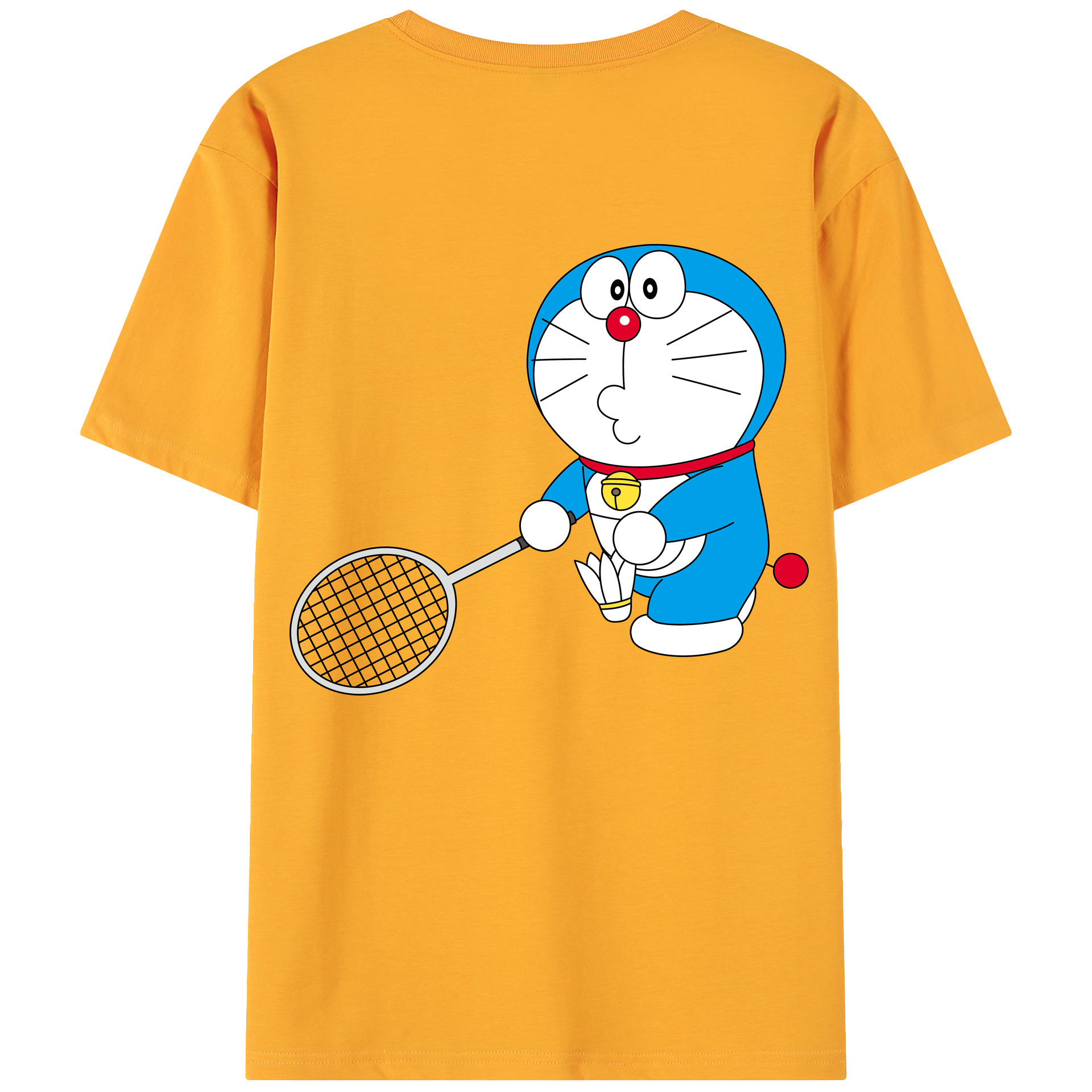 （画像用） ドラえもん Doraemon 綿100％ メンズ半袖Tシャツ（バックプリント） 通気性