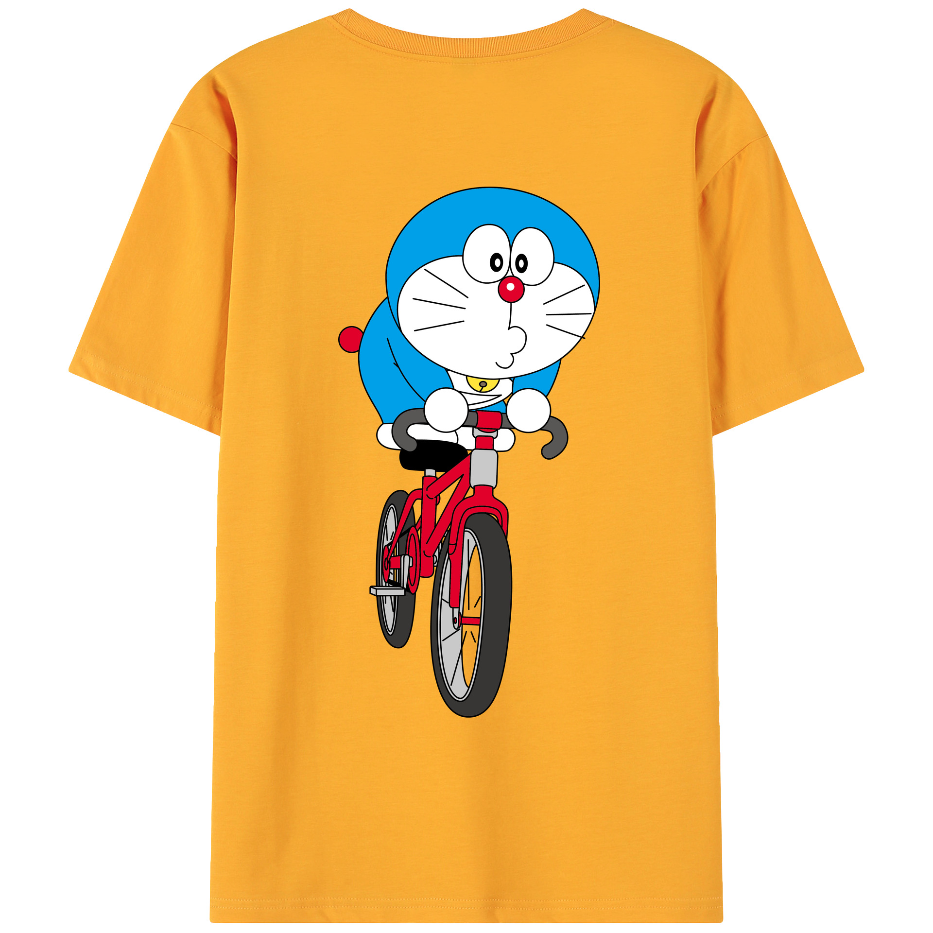 （画像用） ドラえもん Doraemon 綿100％ メンズ半袖Tシャツ（バックプリント） 通気性