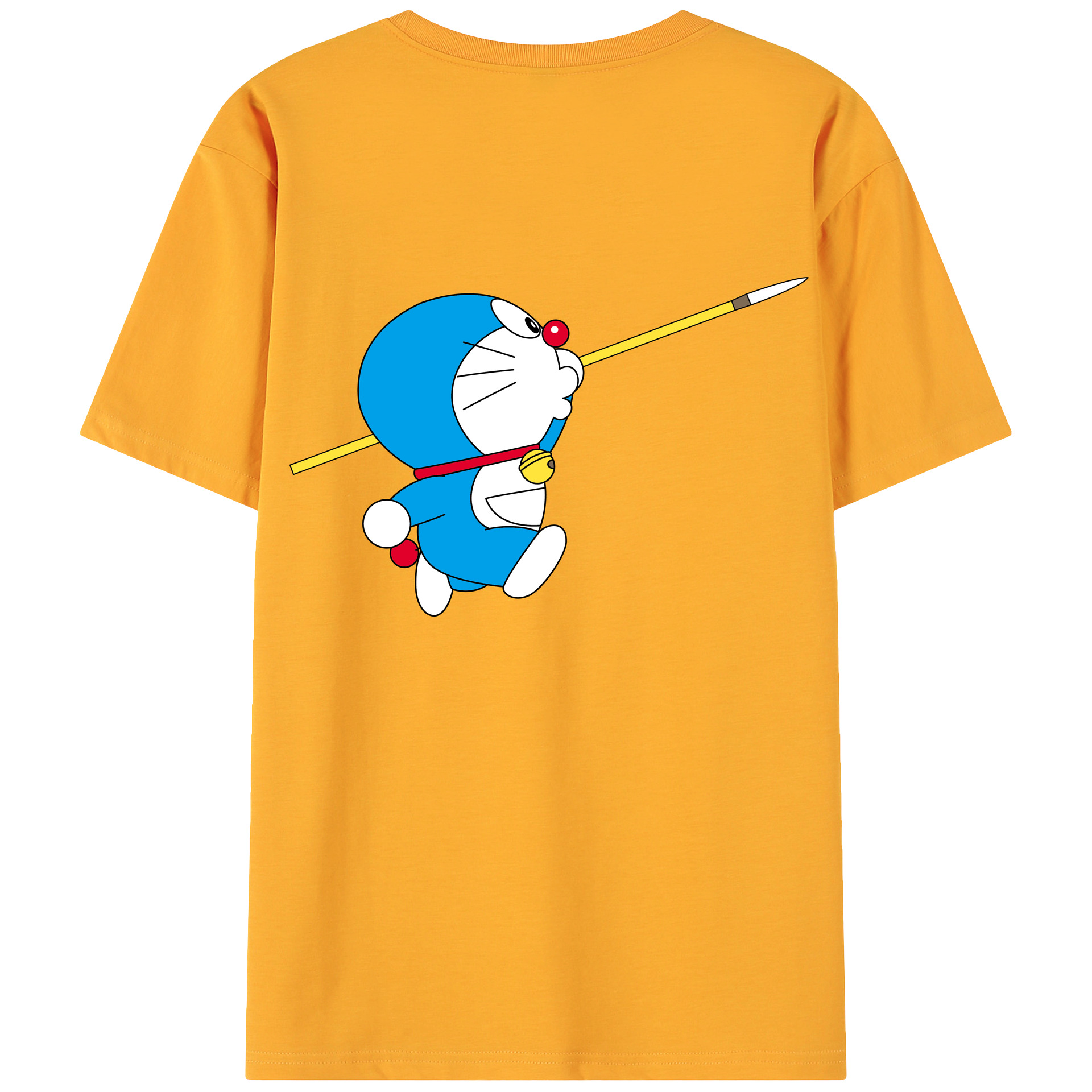 （画像用） ドラえもん Doraemon 綿100％ メンズ半袖Tシャツ（バックプリント） 通気性