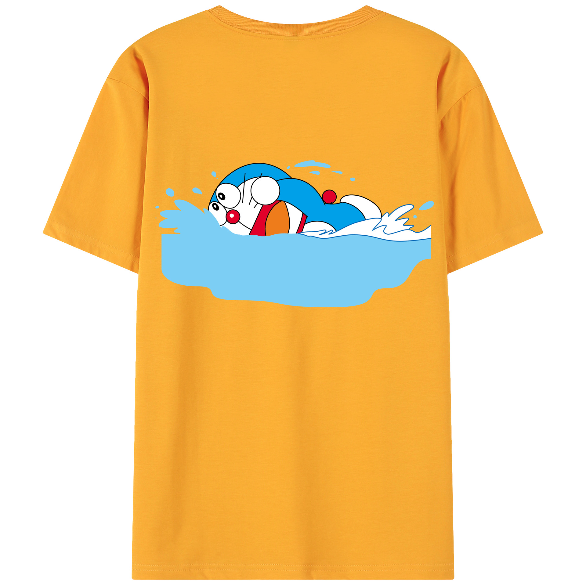 （画像用） ドラえもん Doraemon 綿100％ メンズ半袖Tシャツ（バックプリント） 通気性