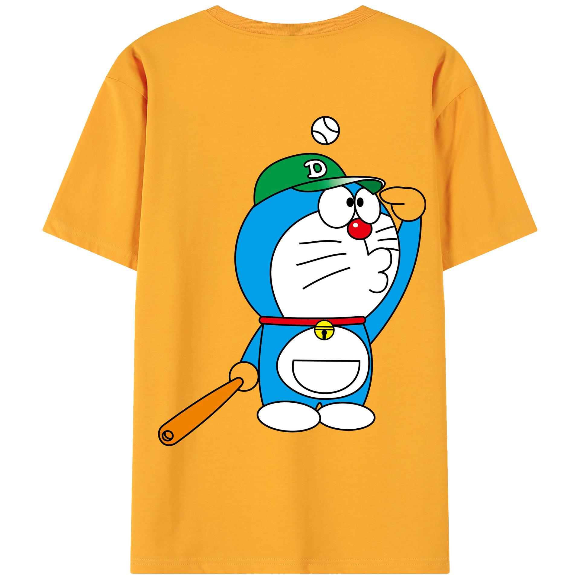 （画像用） ドラえもん Doraemon 綿100％ メンズ半袖Tシャツ（バックプリント） 通気性