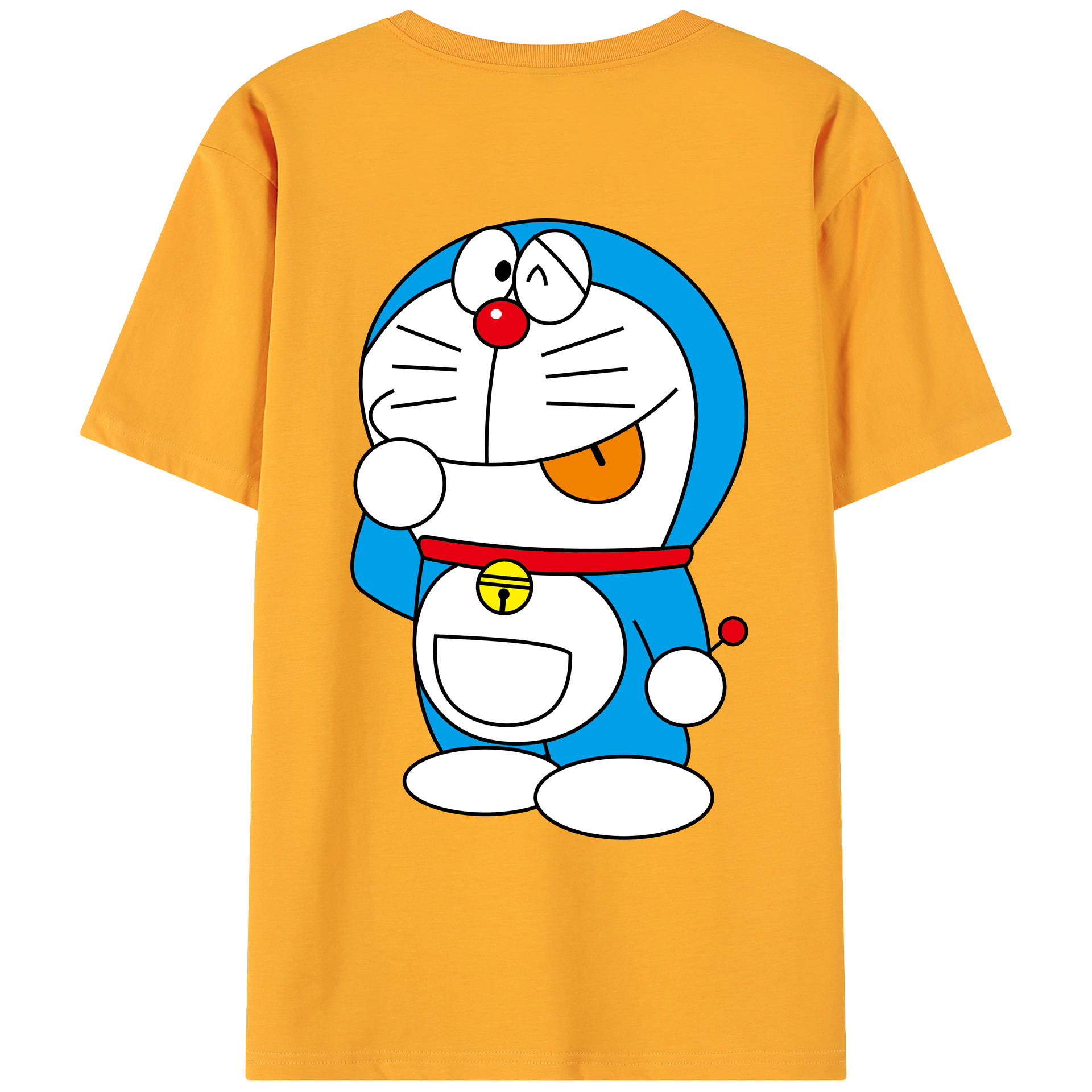 （画像用） ドラえもん Doraemon 綿100％ メンズ半袖Tシャツ（バックプリント） 通気性
