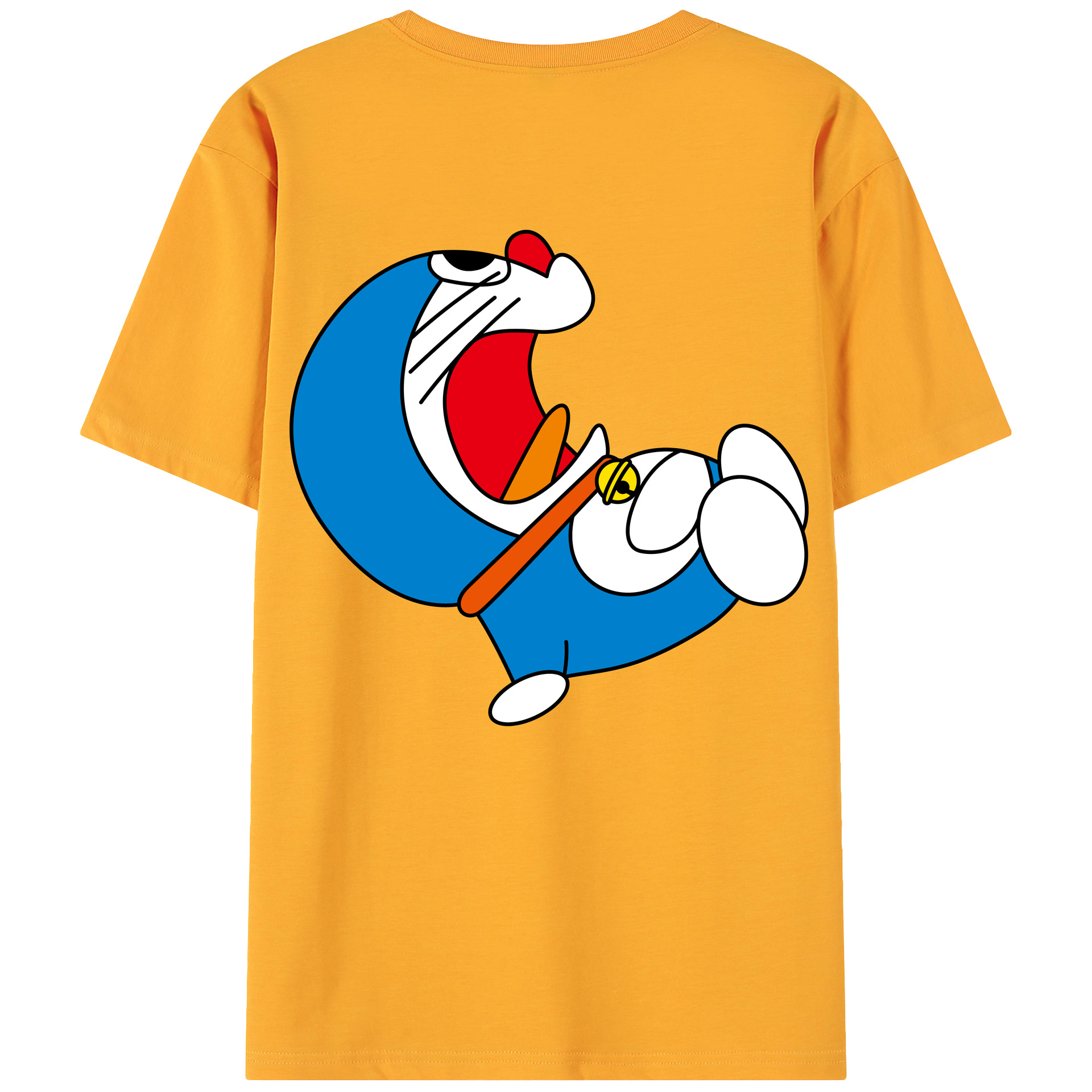 （画像用） ドラえもん Doraemon 綿100％ メンズ半袖Tシャツ（バックプリント） 通気性