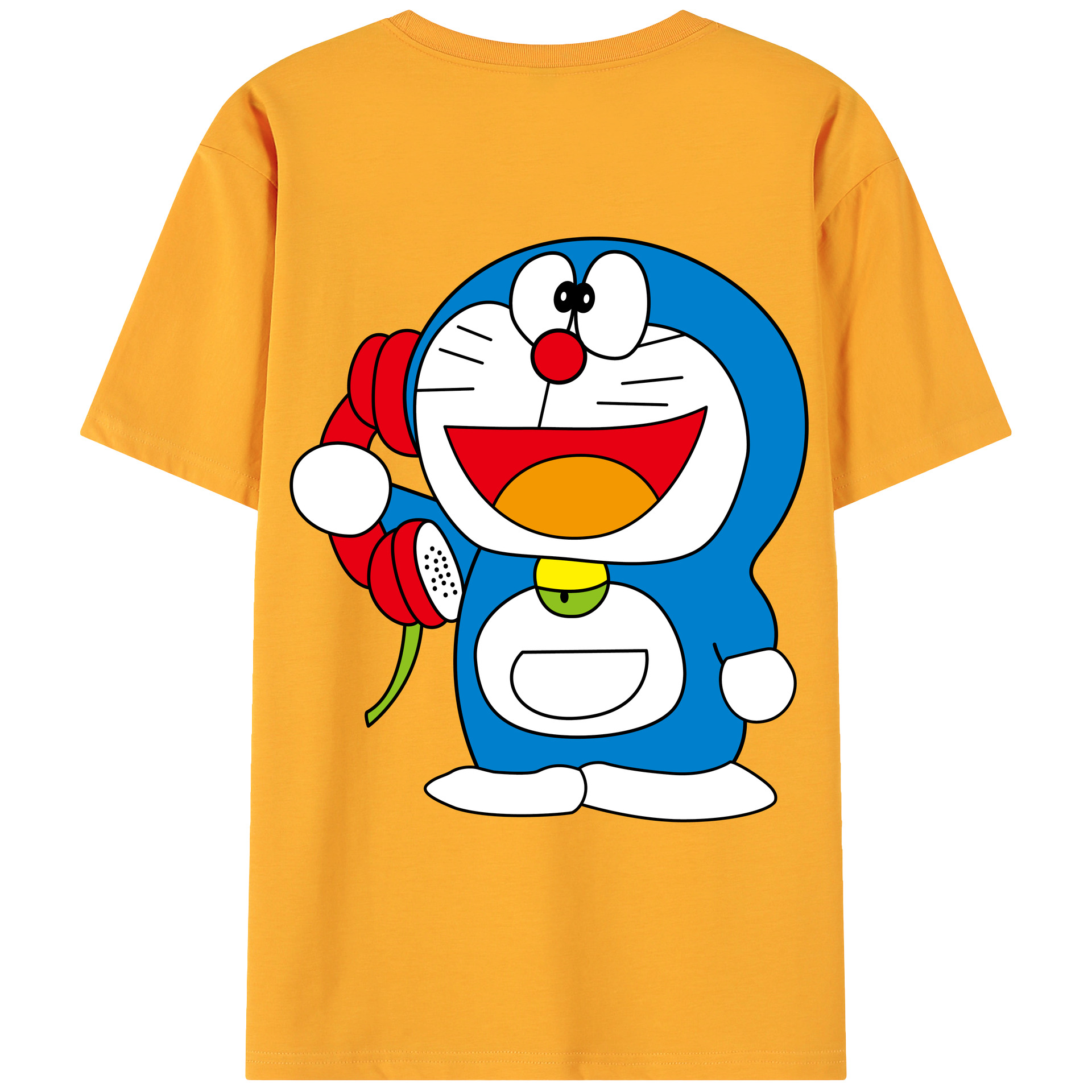（画像用） ドラえもん Doraemon 綿100％ メンズ半袖Tシャツ（バックプリント） 通気性