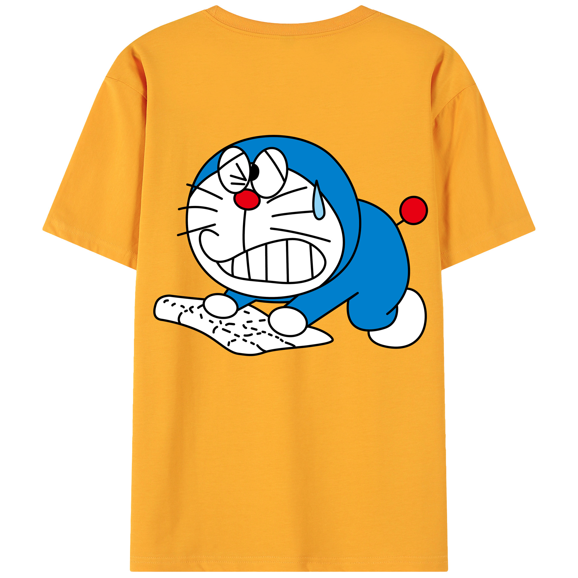 （画像用） ドラえもん Doraemon 綿100％ メンズ半袖Tシャツ（バックプリント） 通気性