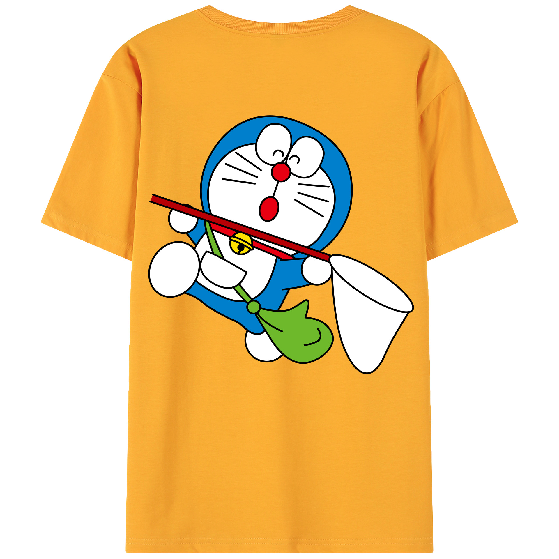 （画像用） ドラえもん Doraemon 綿100％ メンズ半袖Tシャツ（バックプリント） 通気性
