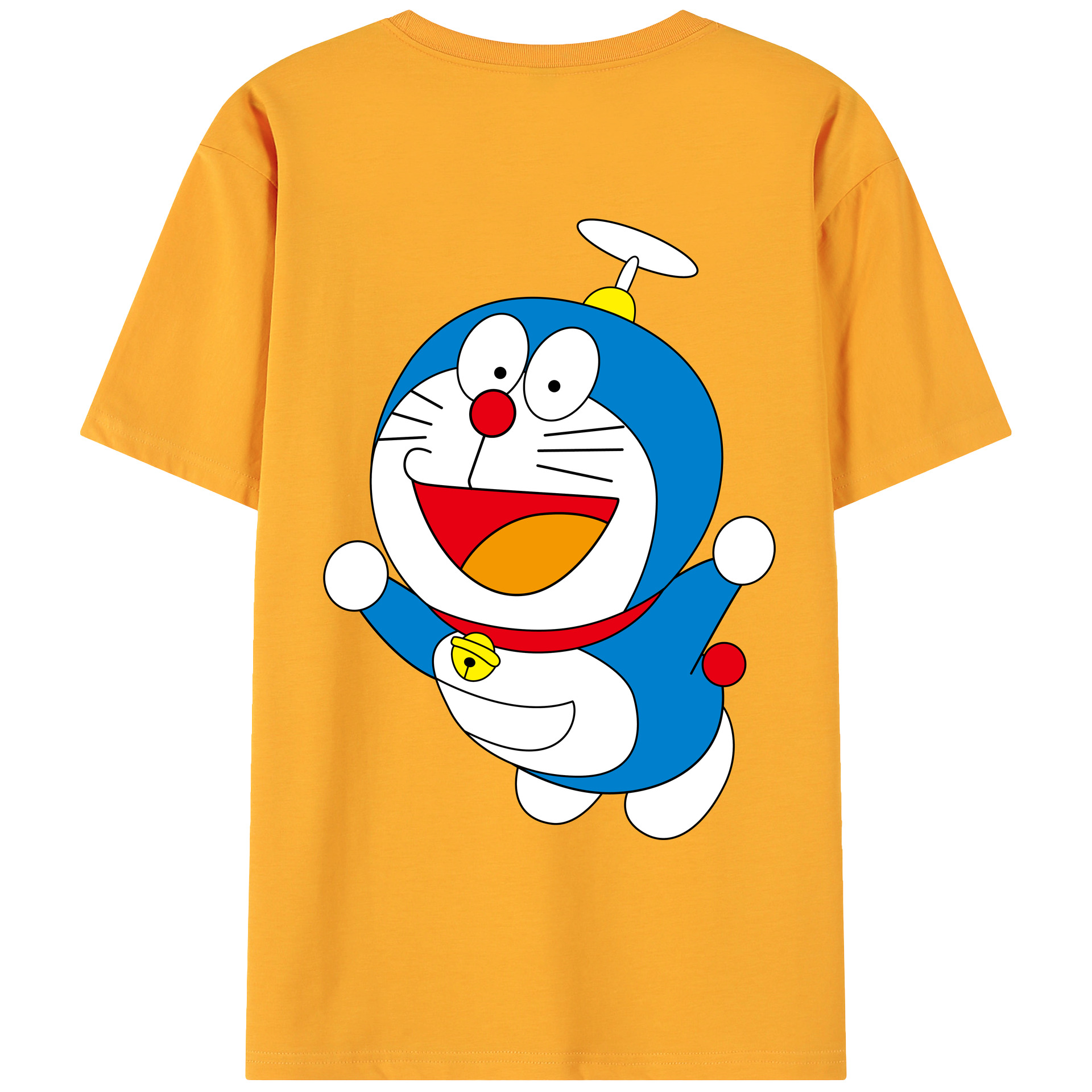 （画像用） ドラえもん Doraemon 綿100％ メンズ半袖Tシャツ（バックプリント） 通気性