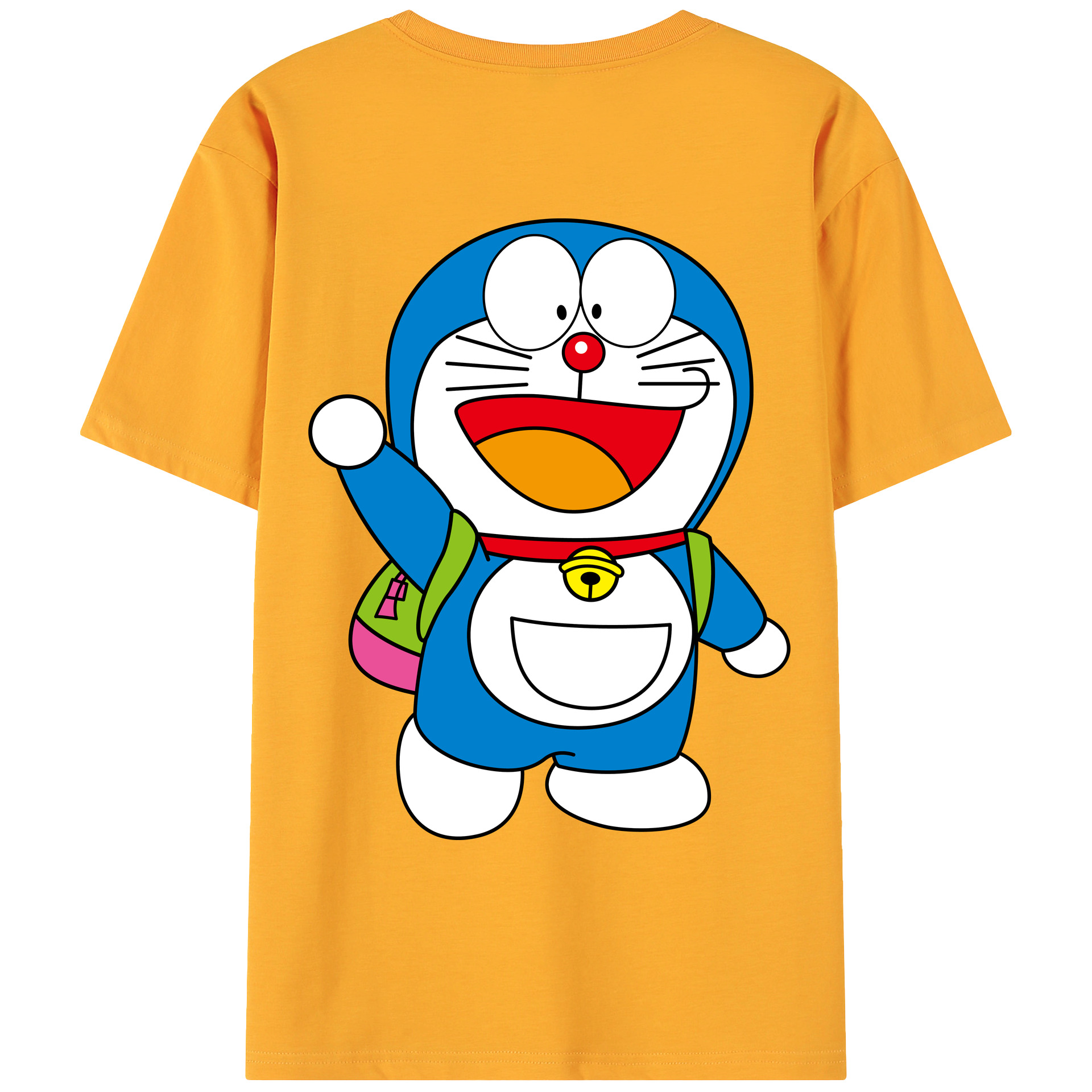 （画像用） ドラえもん Doraemon 綿100％ メンズ半袖Tシャツ（バックプリント） 通気性
