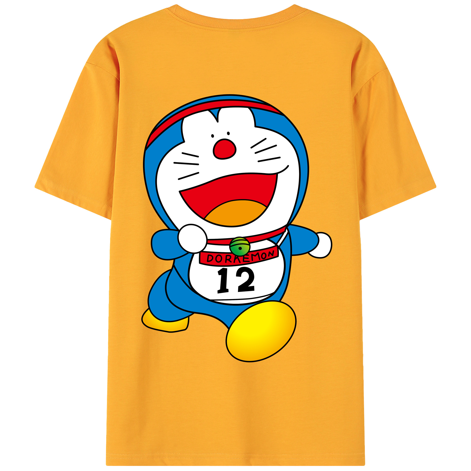 （画像用） ドラえもん Doraemon 綿100％ メンズ半袖Tシャツ（バックプリント） 通気性