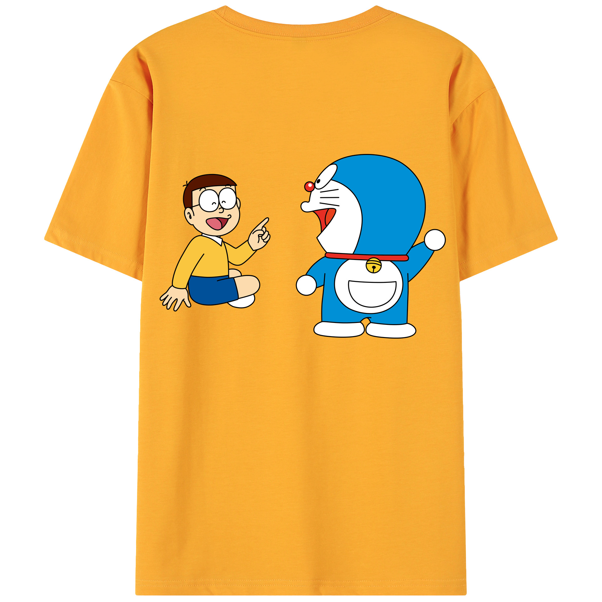 （画像用） ドラえもん Doraemon 綿100％ メンズ半袖Tシャツ（バックプリント） 通気性