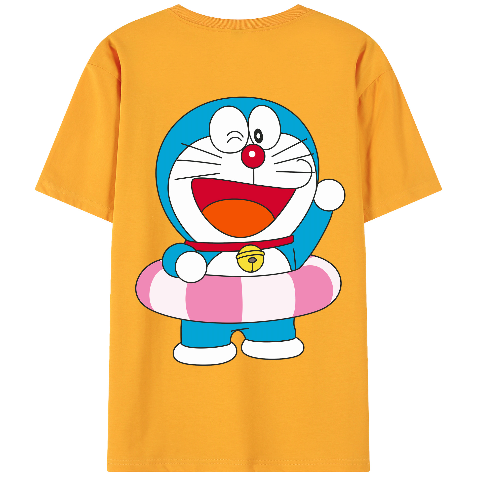 （画像用） ドラえもん Doraemon 綿100％ メンズ半袖Tシャツ（バックプリント） 通気性