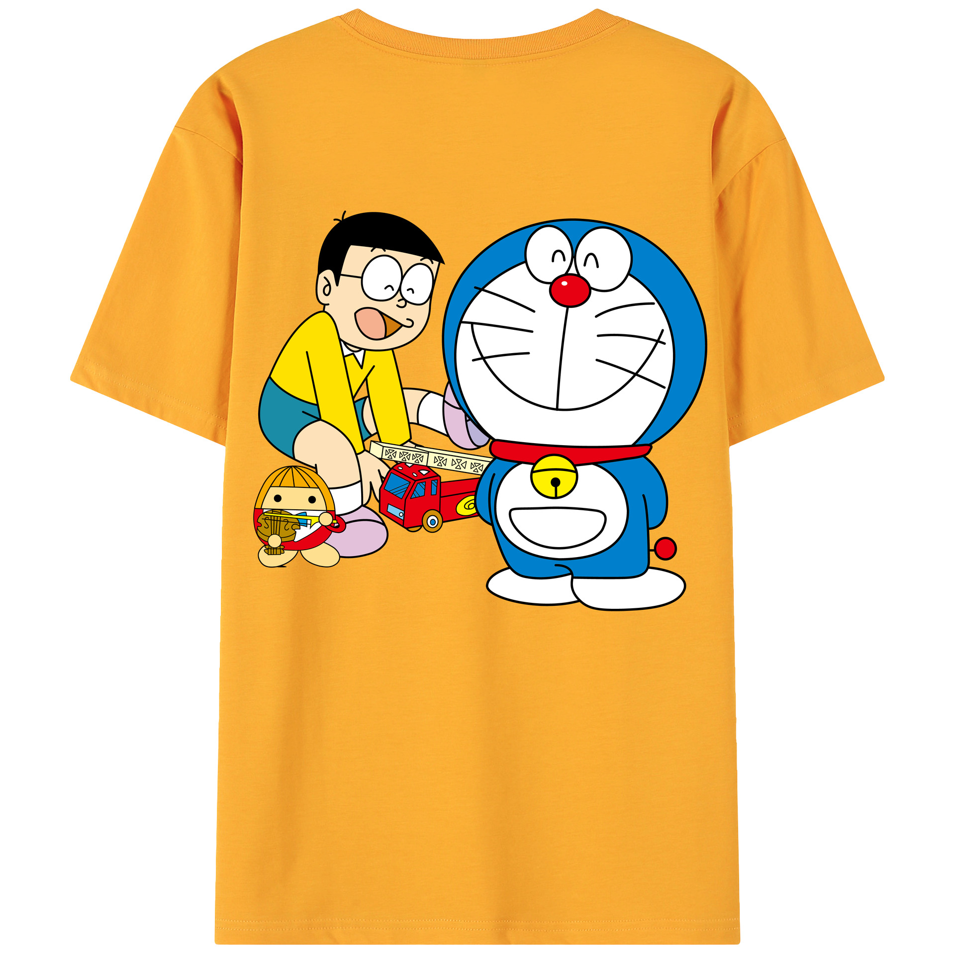 （画像用） ドラえもん Doraemon 綿100％ メンズ半袖Tシャツ（バックプリント） 通気性