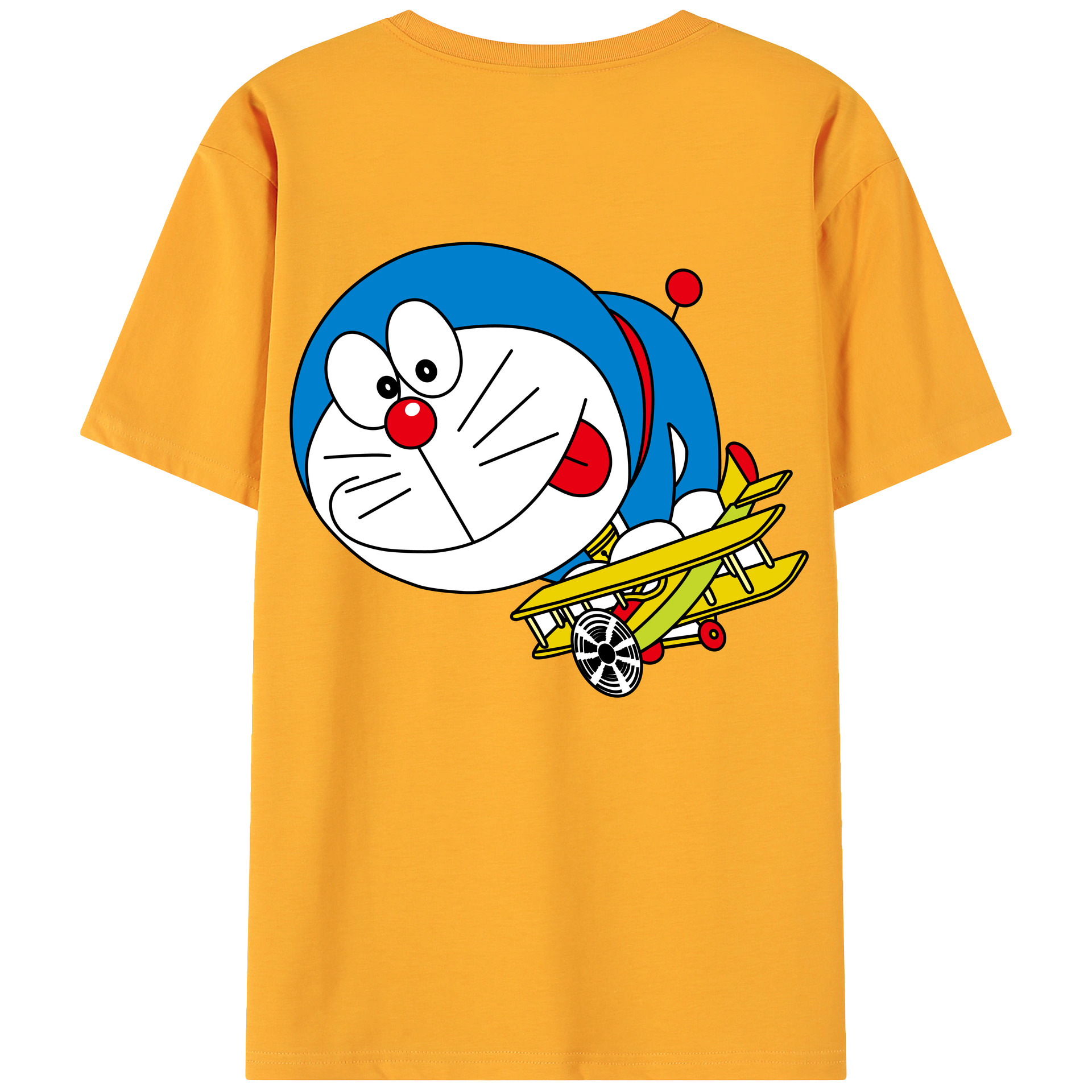 （画像用） ドラえもん Doraemon 綿100％ メンズ半袖Tシャツ（バックプリント） 通気性