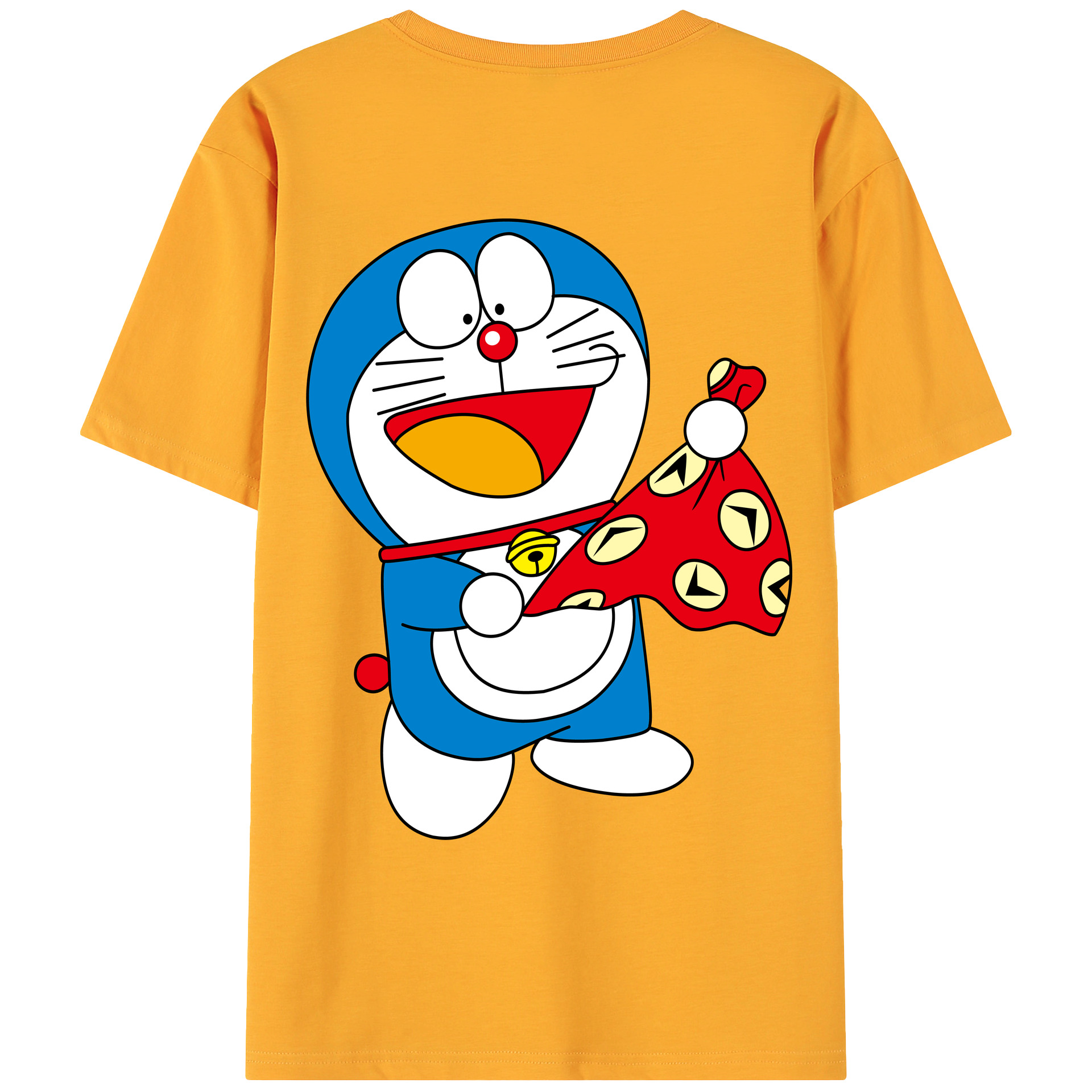 （画像用） ドラえもん Doraemon 綿100％ メンズ半袖Tシャツ（バックプリント） 通気性