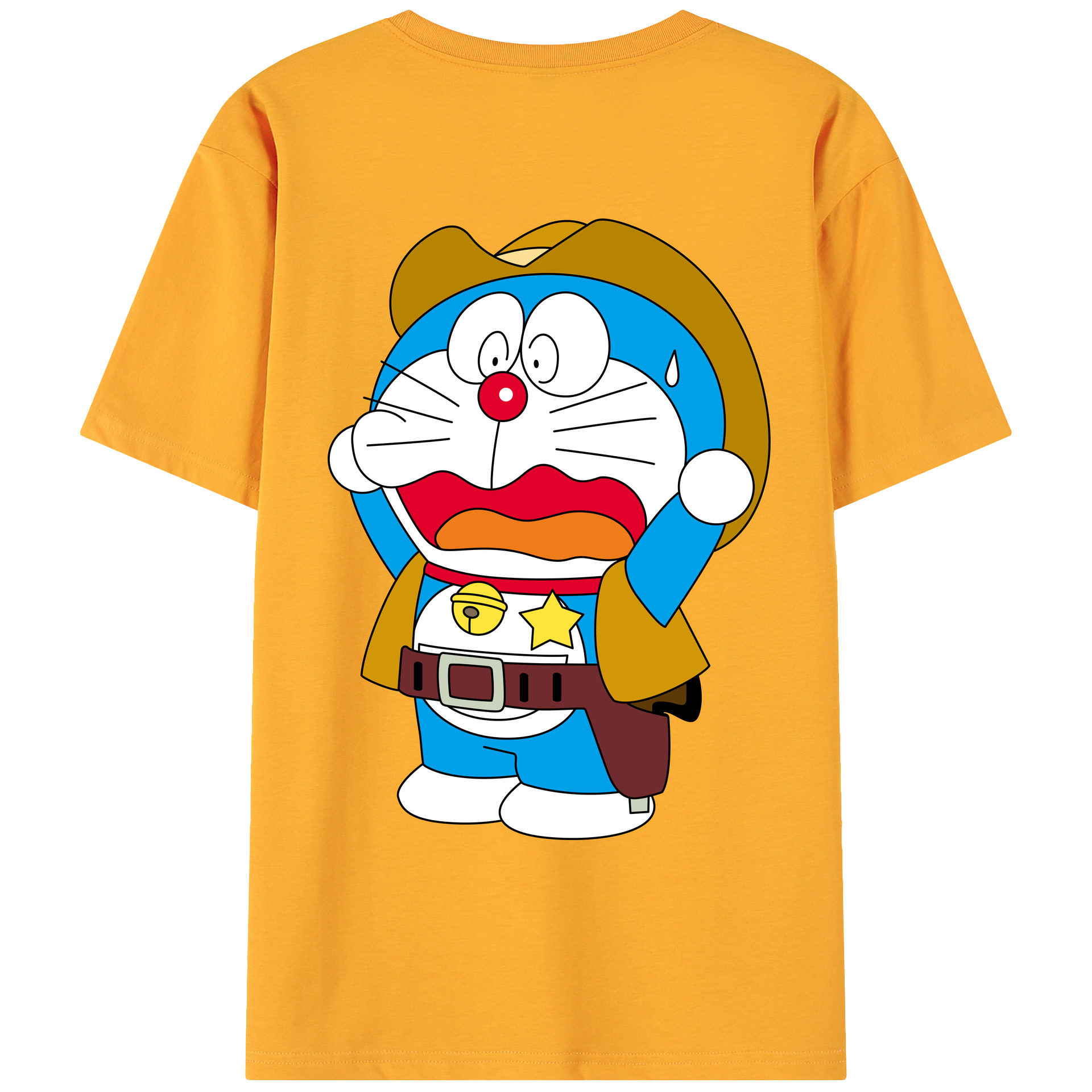 （画像用） ドラえもん Doraemon 綿100％ メンズ半袖Tシャツ（バックプリント） 通気性