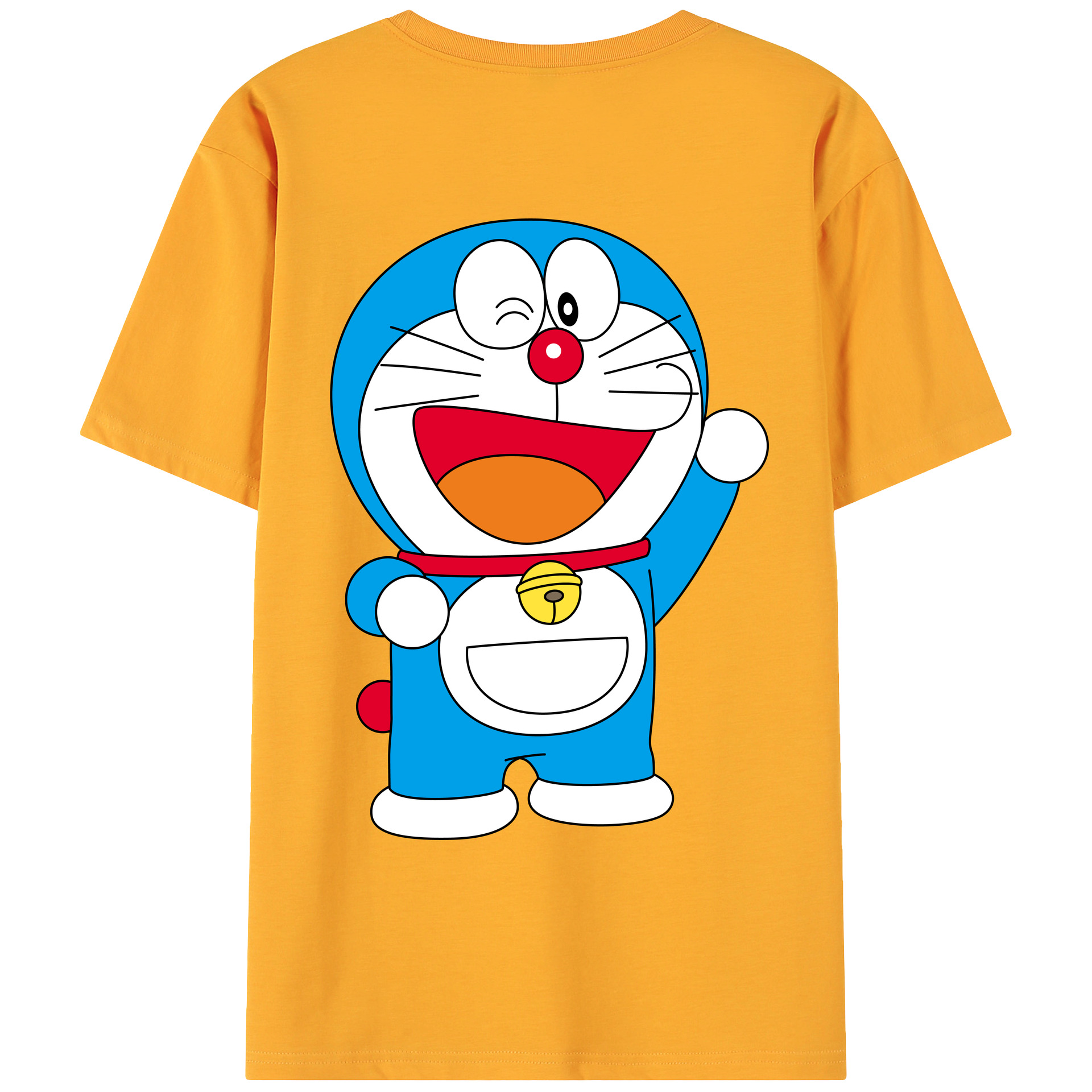 （画像用） ドラえもん Doraemon 綿100％ メンズ半袖Tシャツ（バックプリント） 通気性