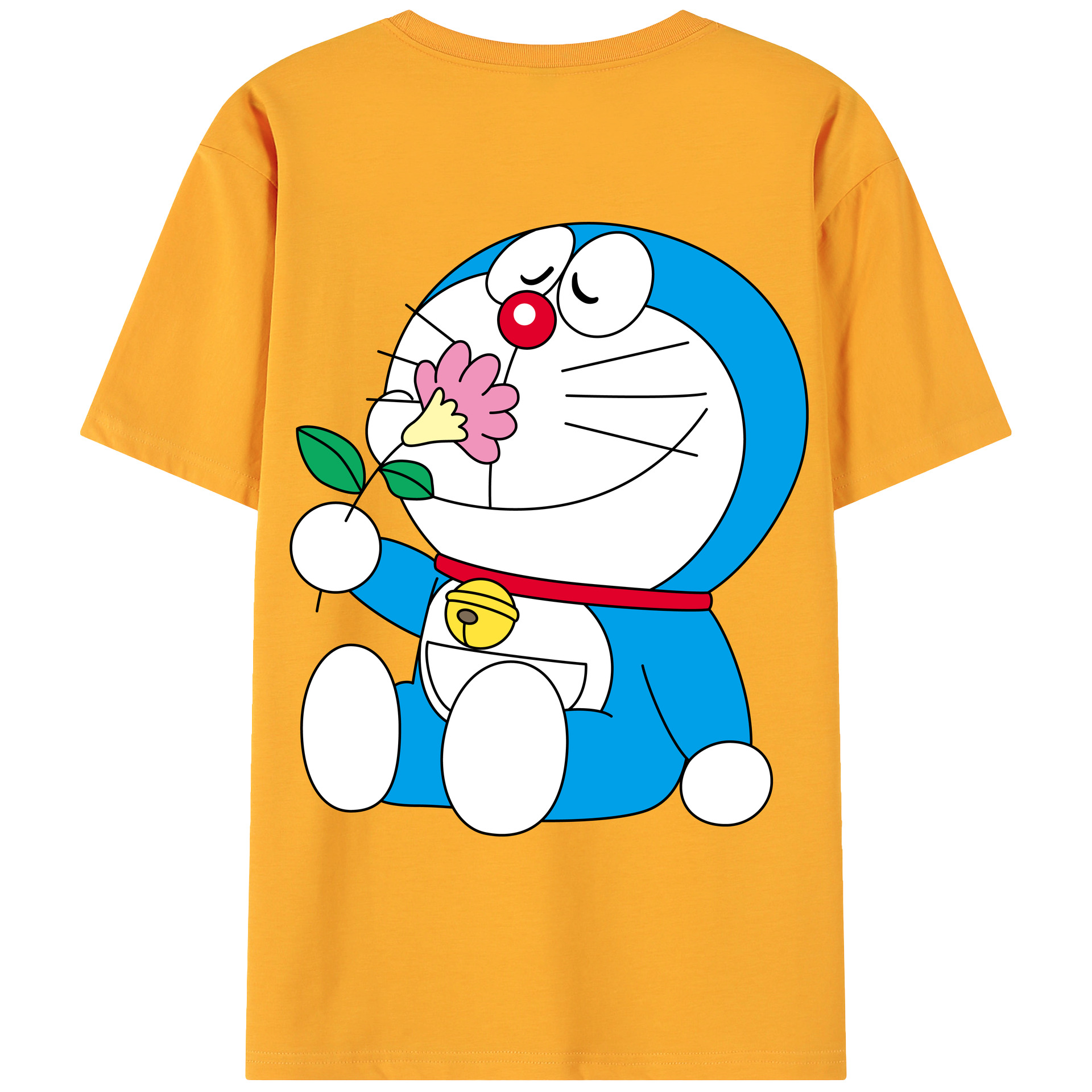 （画像用） ドラえもん Doraemon 綿100％ メンズ半袖Tシャツ（バックプリント） 通気性