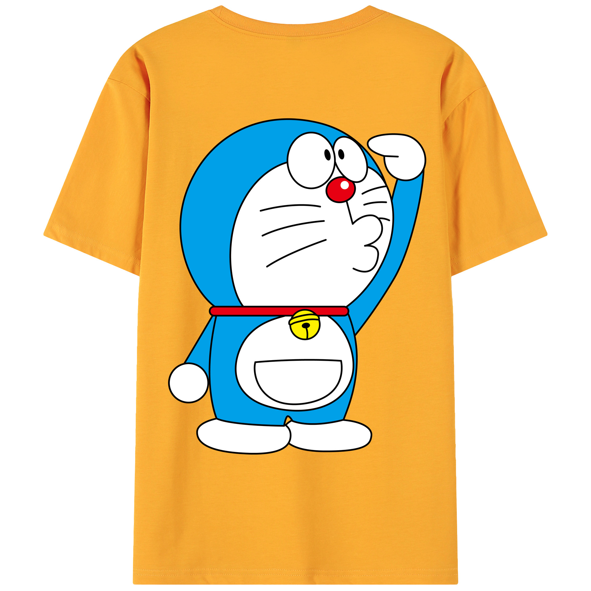 （画像用） ドラえもん Doraemon 綿100％ メンズ半袖Tシャツ（バックプリント） 通気性