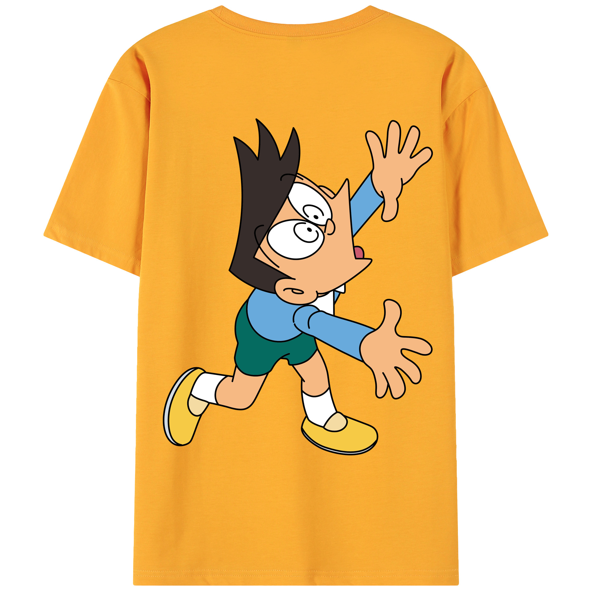 （画像用） ドラえもん 骨川 スネ夫 Doraemon Honekawa Suneo 綿100％ メンズ半袖Tシャツ（バックプリント） 通気性