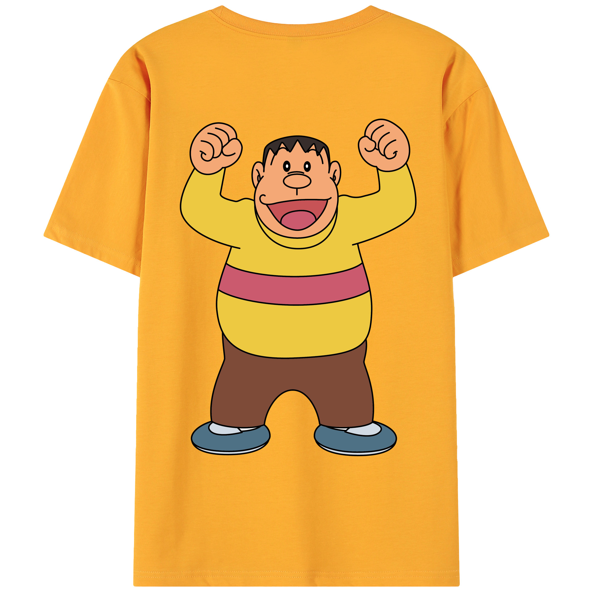 （画像用） ドラえもん 剛田武 Doraemon Gouta Takeshi 綿100％ メンズ半袖Tシャツ（バックプリント） 通気性