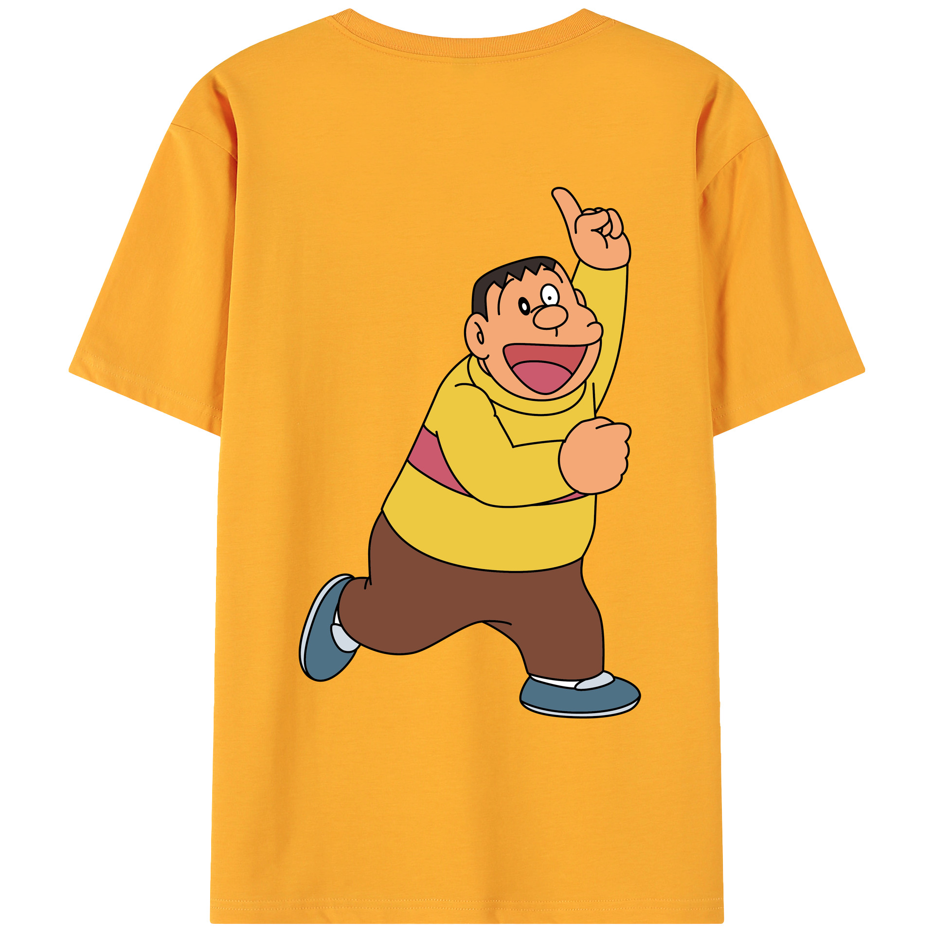 （画像用） ドラえもん 剛田武 Doraemon Gouta Takeshi 綿100％ メンズ半袖Tシャツ（バックプリント） 通気性