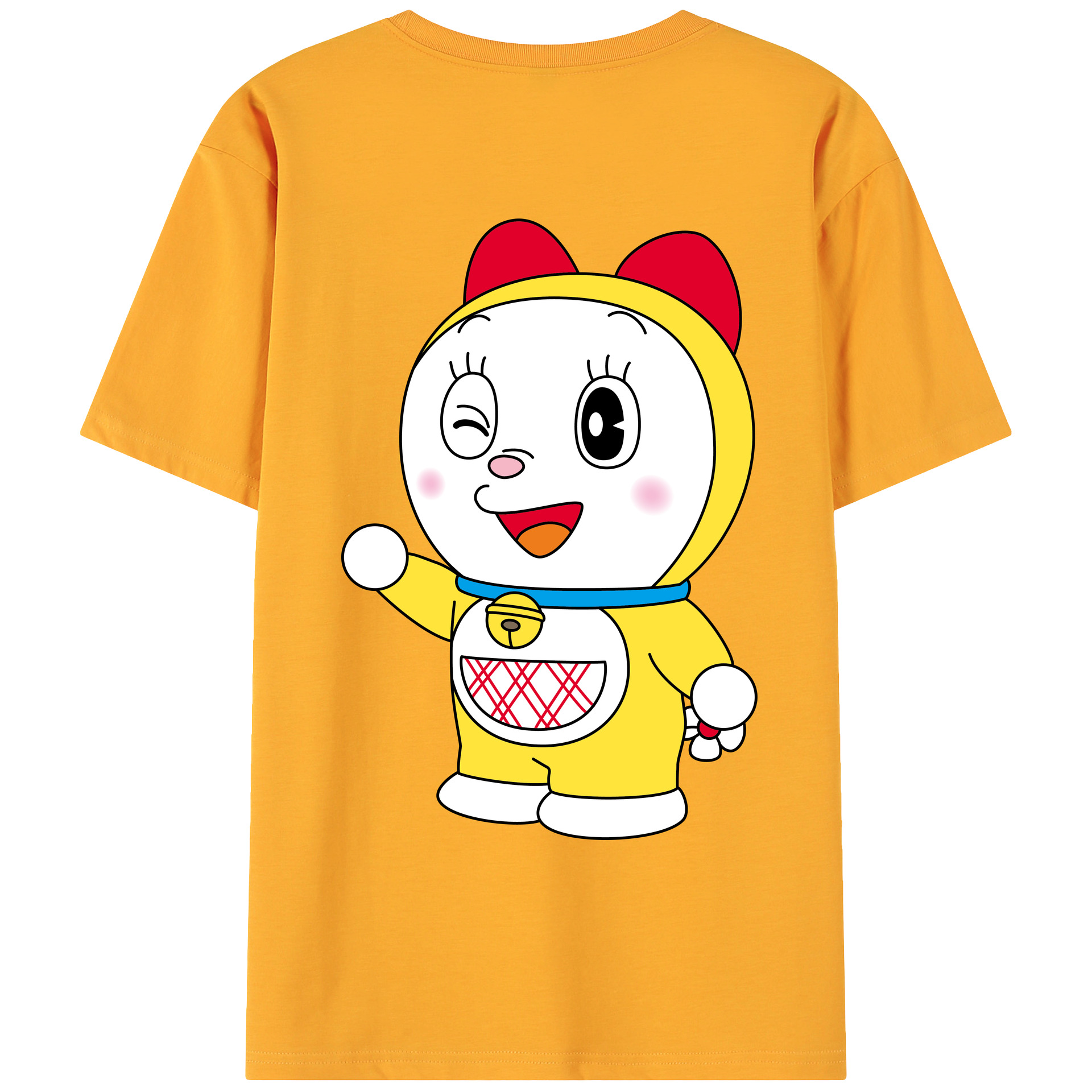 （画像用） ドラえもん ドラミ Doraemon Dorami 綿100％ メンズ半袖Tシャツ（バックプリント） 通気性
