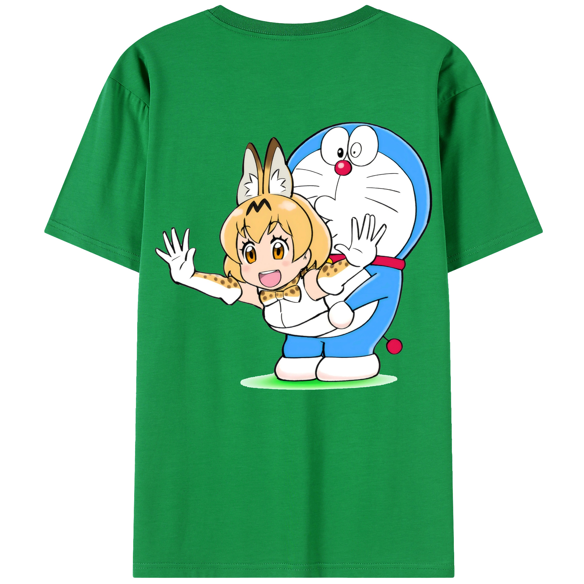 （画像用） ドラえもん Doraemon 綿100％ メンズ半袖Tシャツ（バックプリント） 通気性