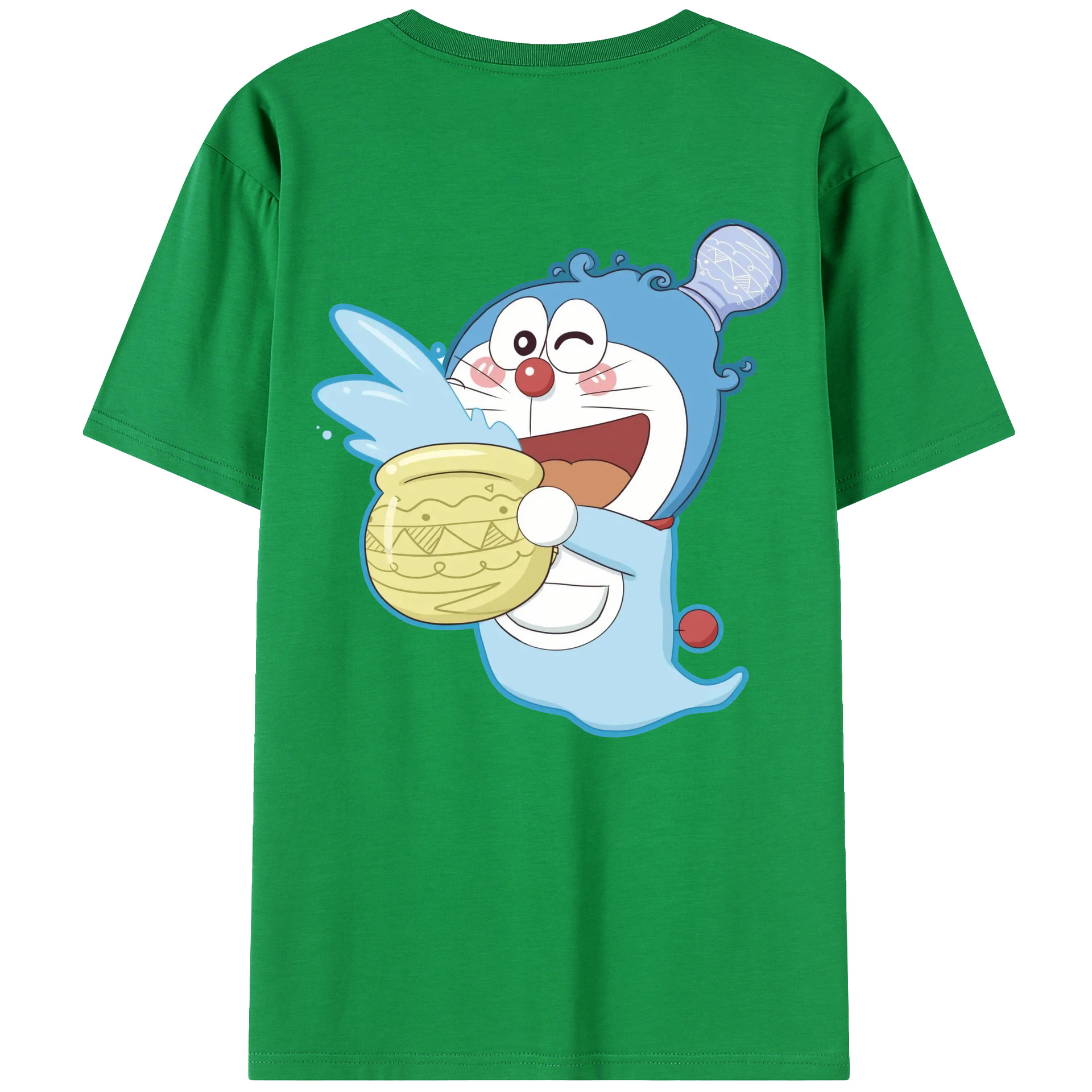 （画像用） ドラえもん Doraemon 綿100％ メンズ半袖Tシャツ（バックプリント） 通気性