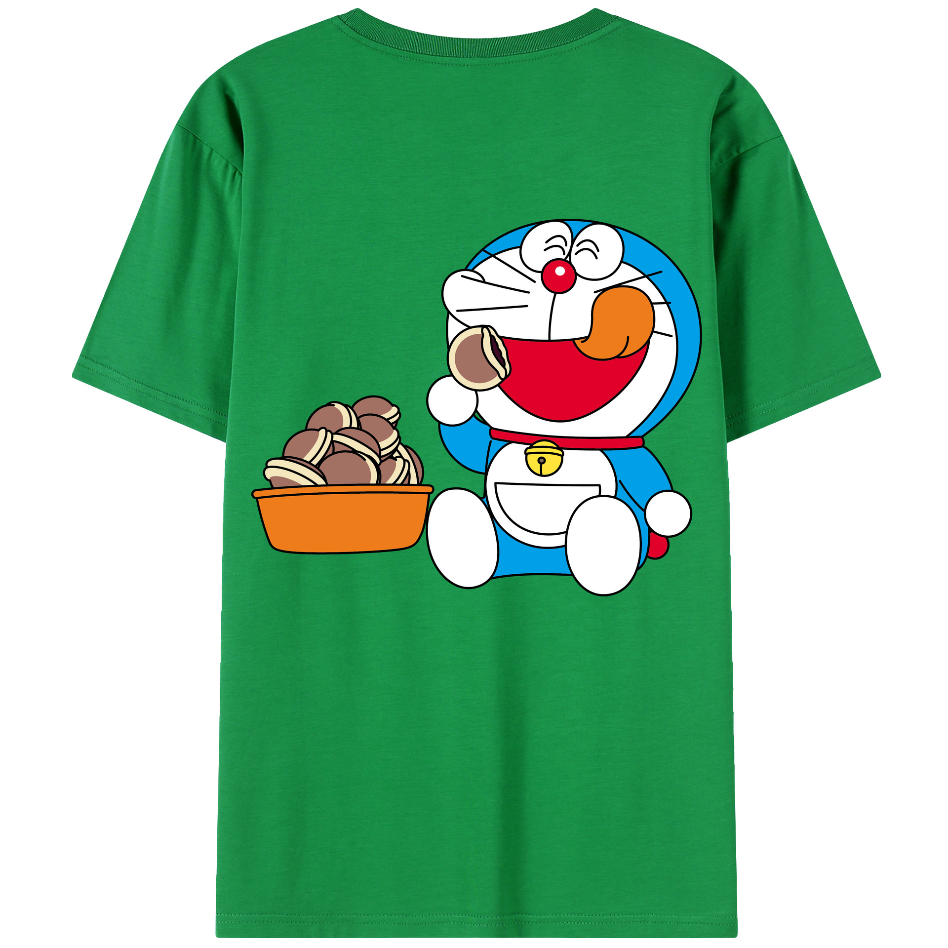 （画像用） ドラえもん Doraemon 綿100％ メンズ半袖Tシャツ（バックプリント） 通気性