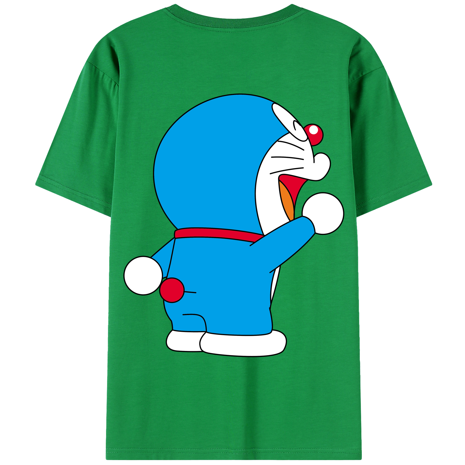 （画像用） ドラえもん Doraemon 綿100％ メンズ半袖Tシャツ（バックプリント） 通気性