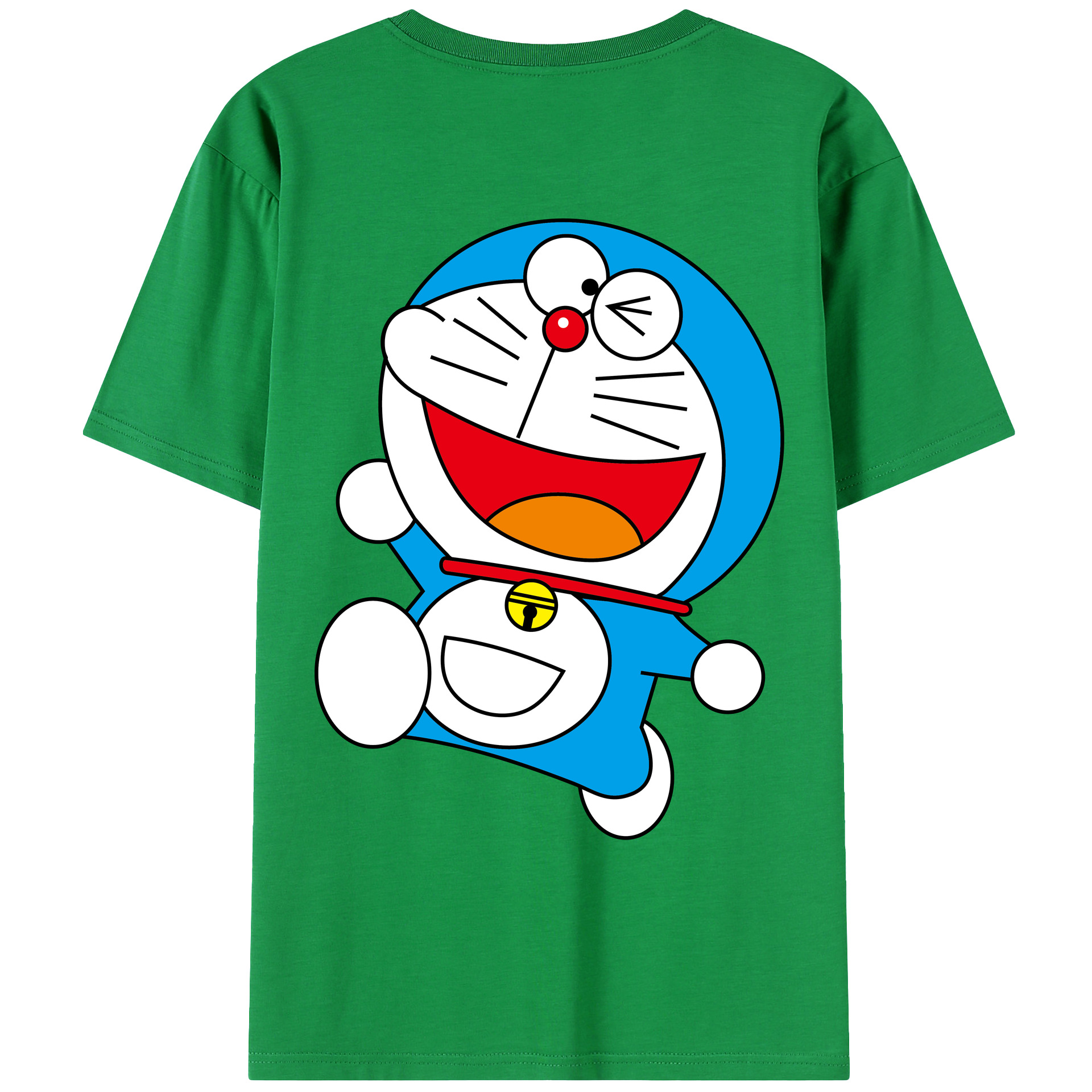 （画像用） ドラえもん Doraemon 綿100％ メンズ半袖Tシャツ（バックプリント） 通気性