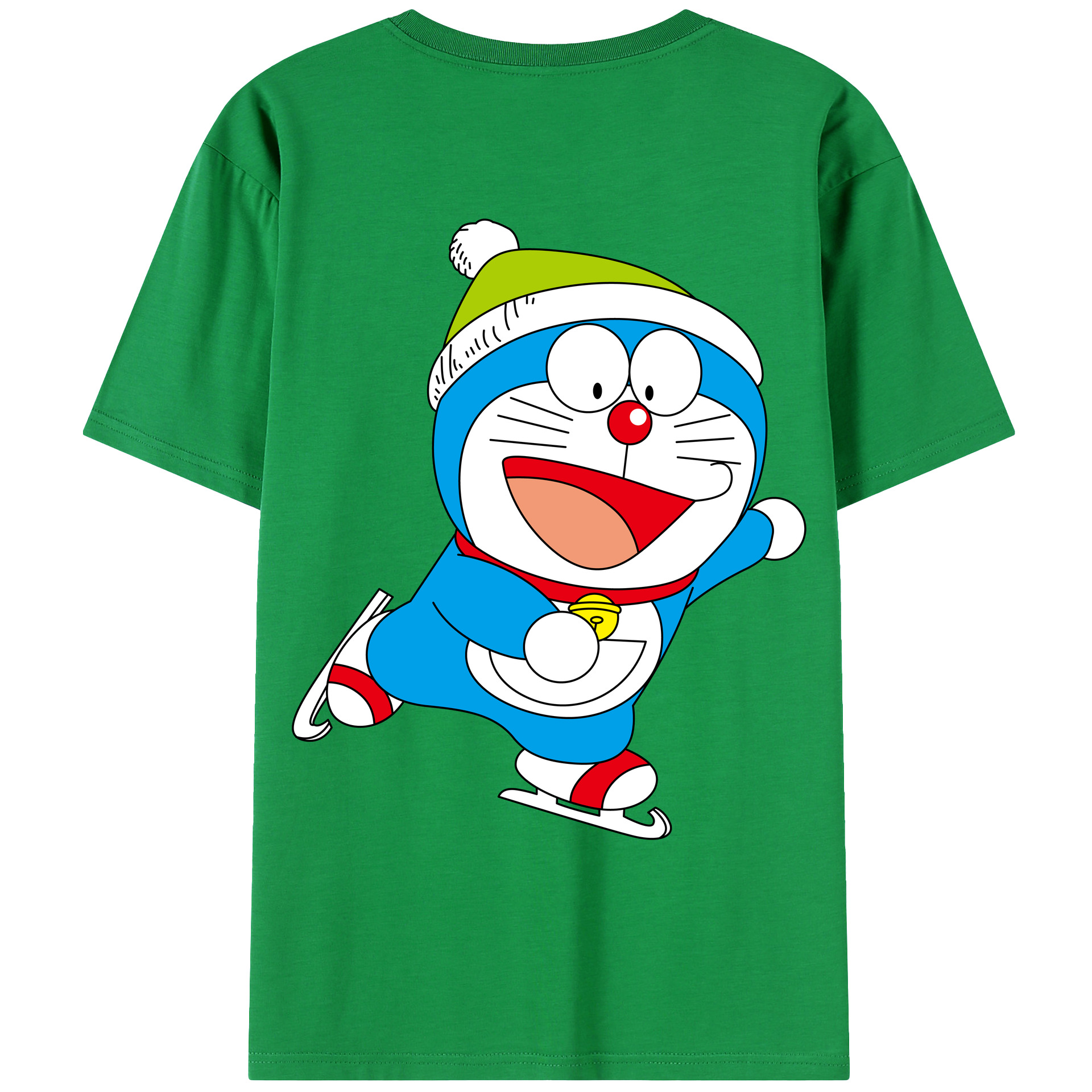 （画像用） ドラえもん Doraemon 綿100％ メンズ半袖Tシャツ（バックプリント） 通気性