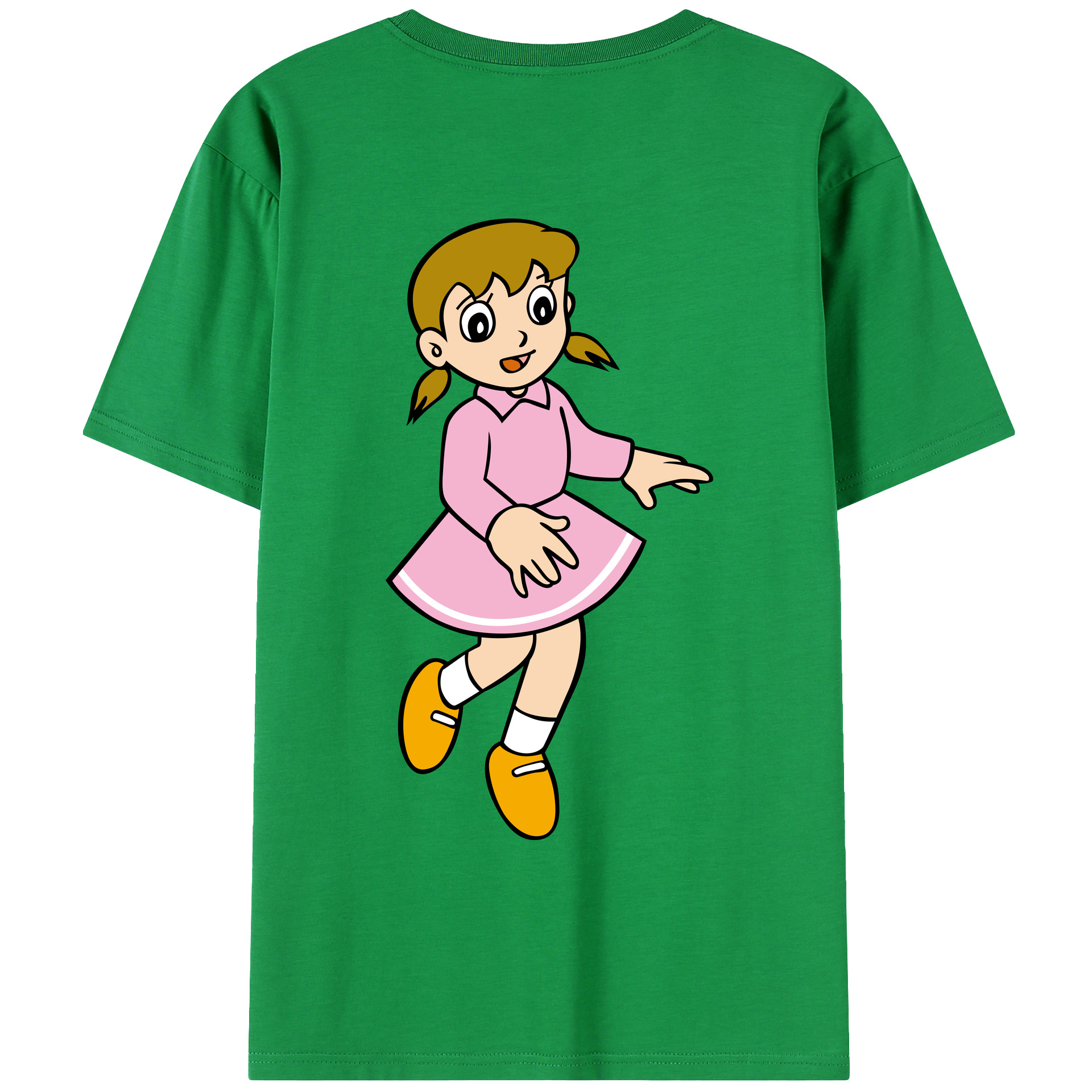 （画像用） ドラえもん みなもと しずか Doraemon Shizuka Minamoto 綿100％ メンズ半袖Tシャツ（バックプリント） 通気性