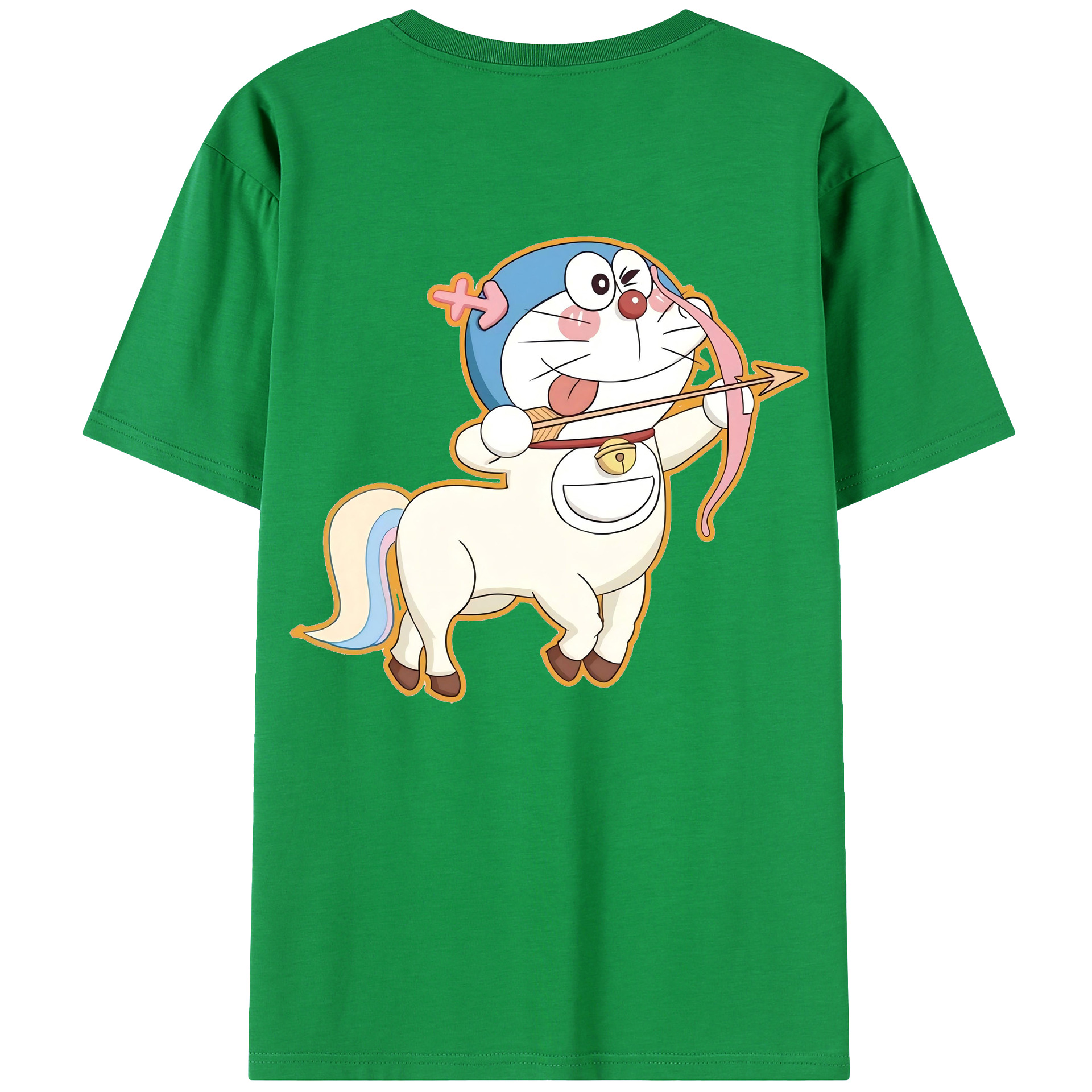 （画像用） ドラえもん Doraemon 綿100％ メンズ半袖Tシャツ（バックプリント） 通気性