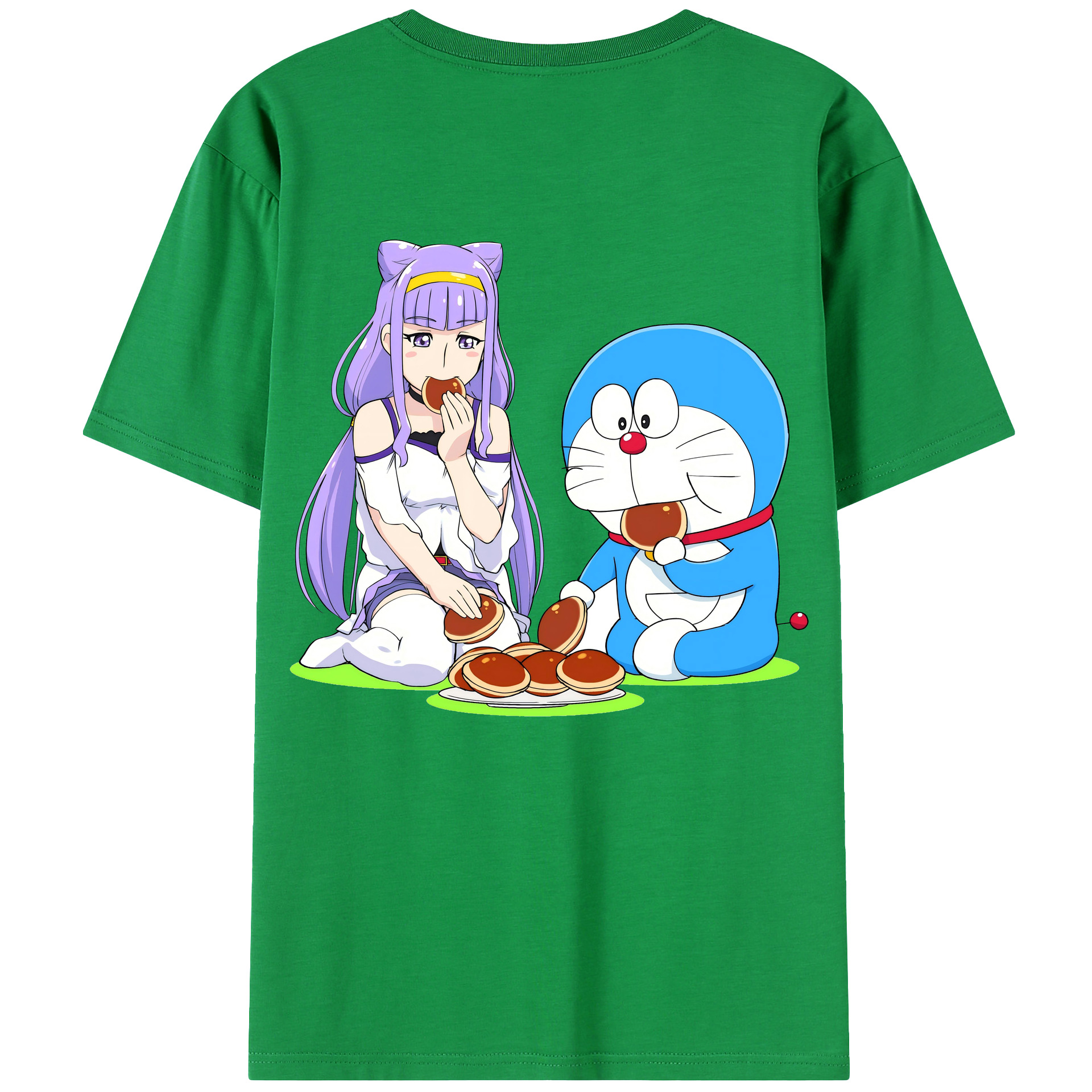 （画像用） ドラえもん Doraemon 綿100％ メンズ半袖Tシャツ（バックプリント） 通気性