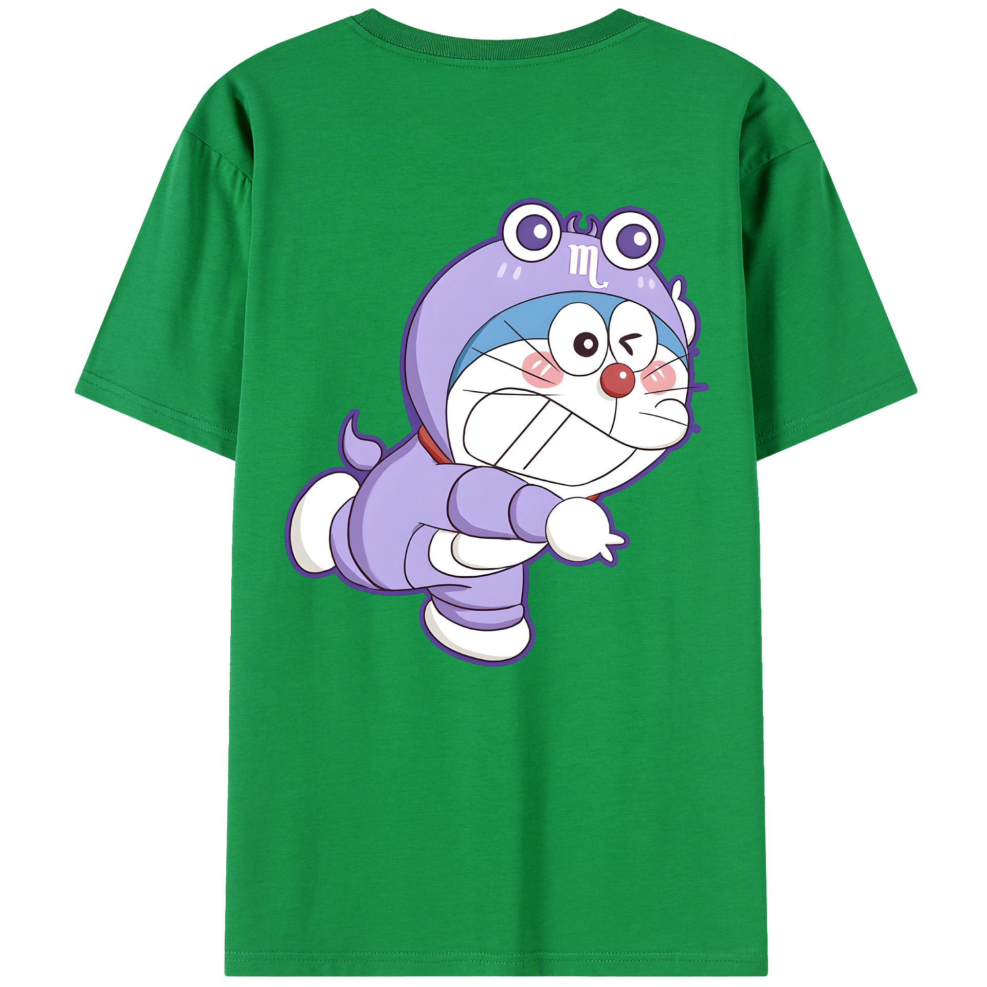 （画像用） ドラえもん Doraemon 綿100％ メンズ半袖Tシャツ（バックプリント） 通気性