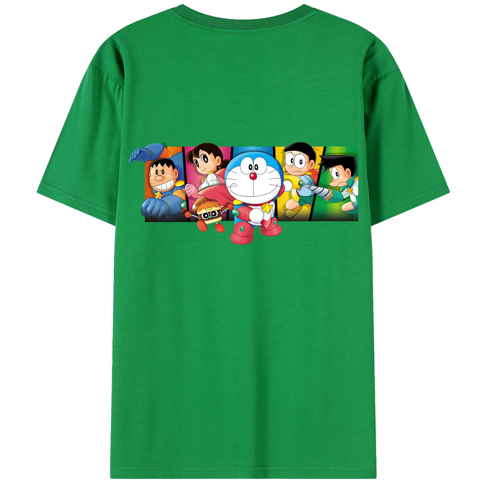 （画像用） ドラえもん Doraemon 綿100％ メンズ半袖Tシャツ（バックプリント） 通気性