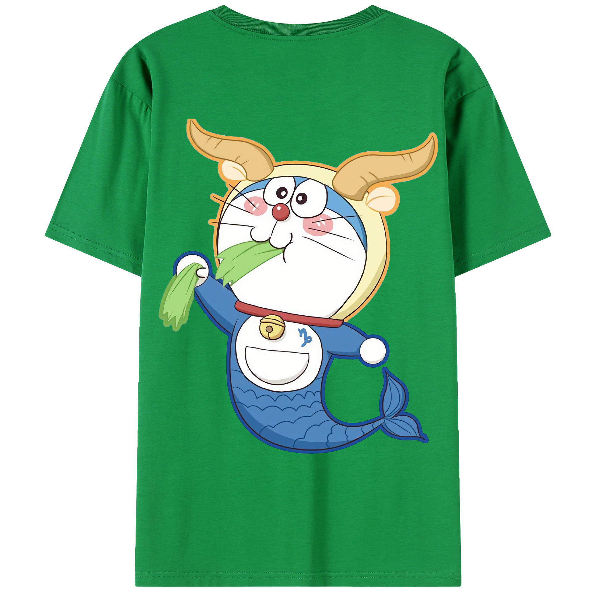 （画像用） ドラえもん Doraemon 綿100％ メンズ半袖Tシャツ（バックプリント） 通気性