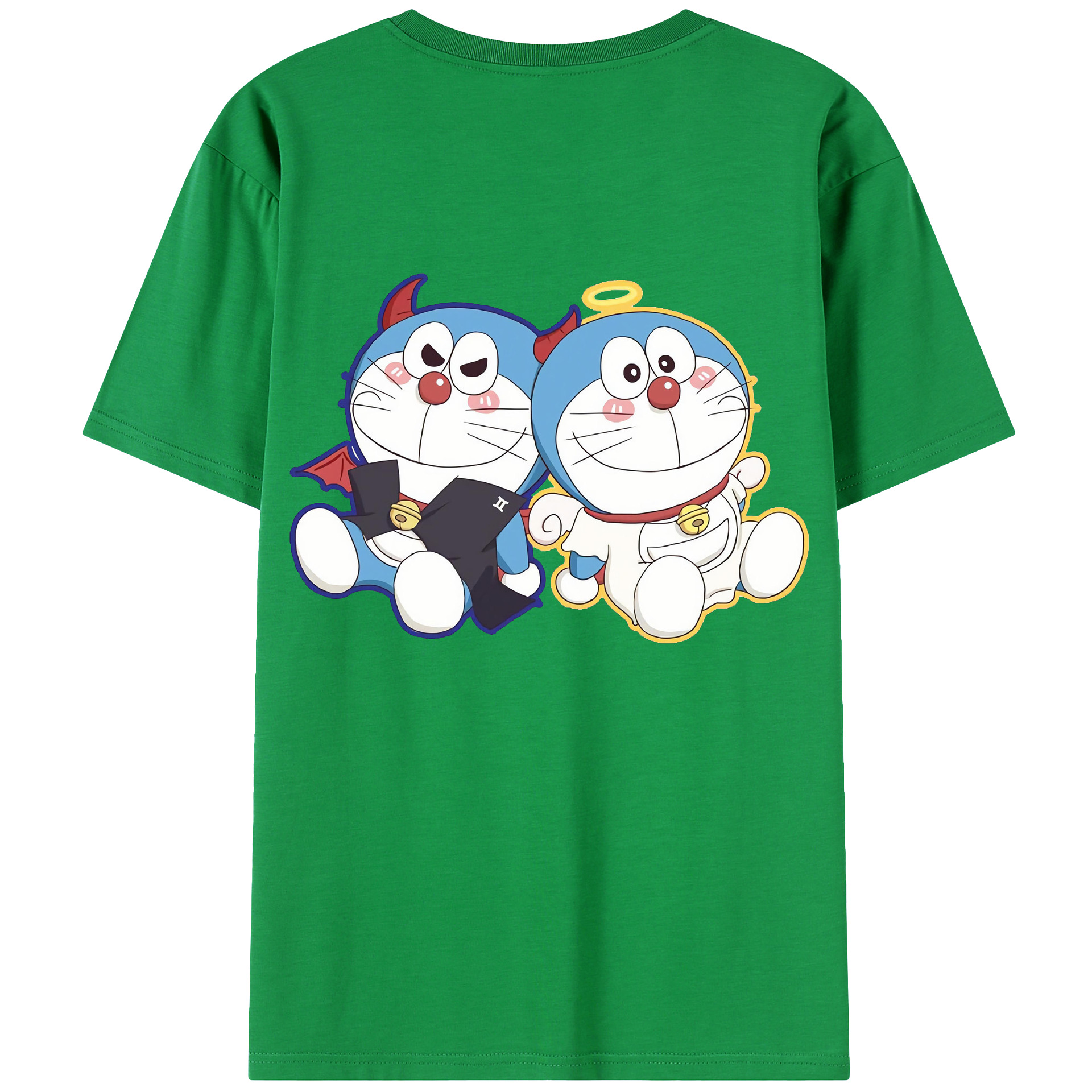 （画像用） ドラえもん Doraemon 綿100％ メンズ半袖Tシャツ（バックプリント） 通気性