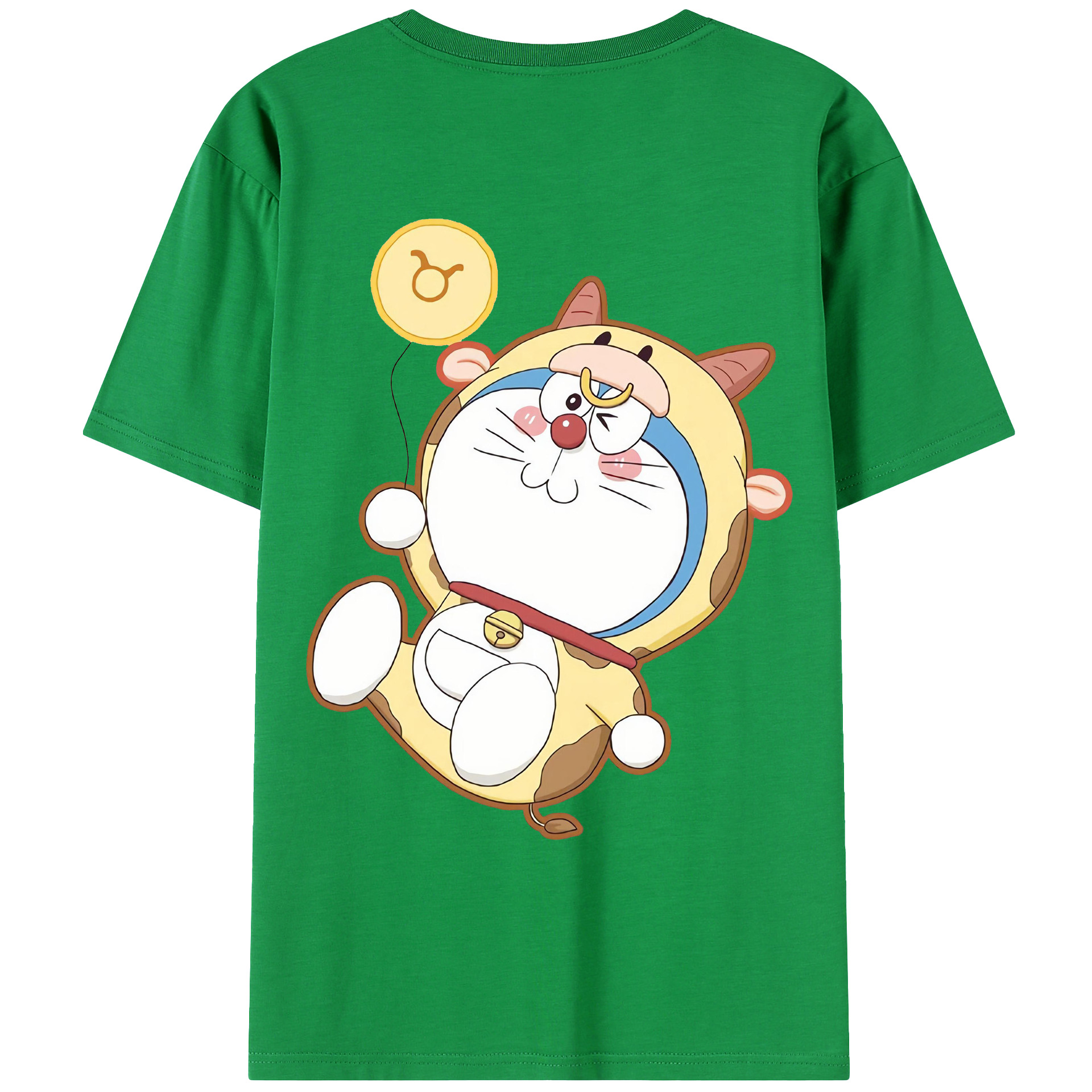 （画像用） ドラえもん Doraemon 綿100％ メンズ半袖Tシャツ（バックプリント） 通気性