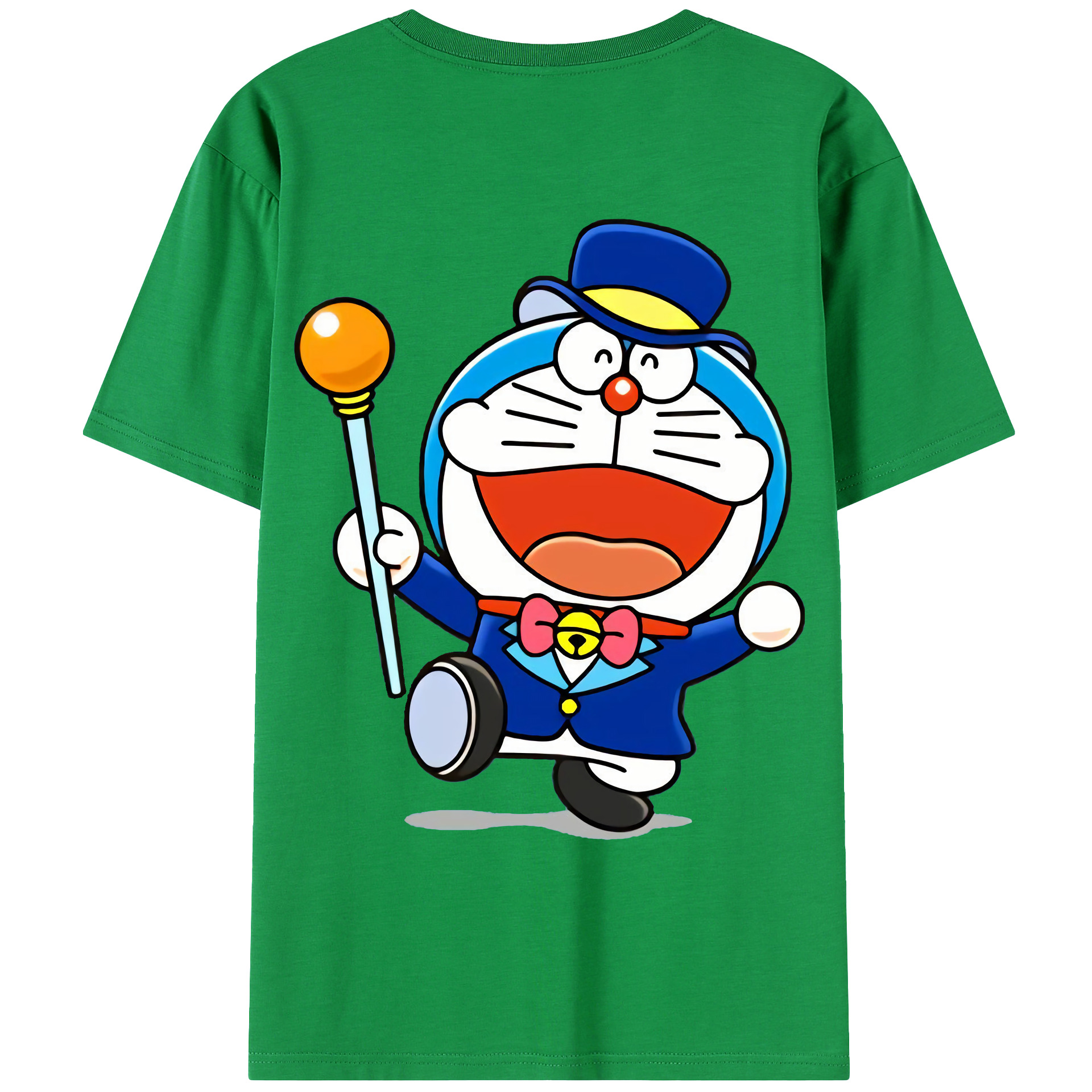 （画像用） ドラえもん Doraemon 綿100％ メンズ半袖Tシャツ（バックプリント） 通気性