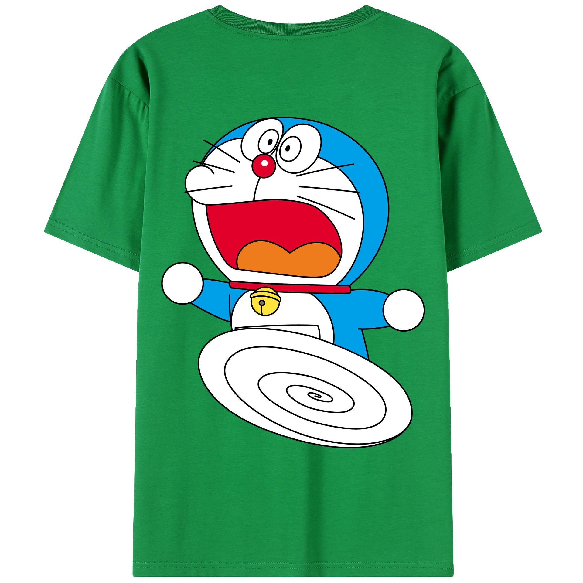 （画像用） ドラえもん Doraemon 綿100％ メンズ半袖Tシャツ（バックプリント） 通気性