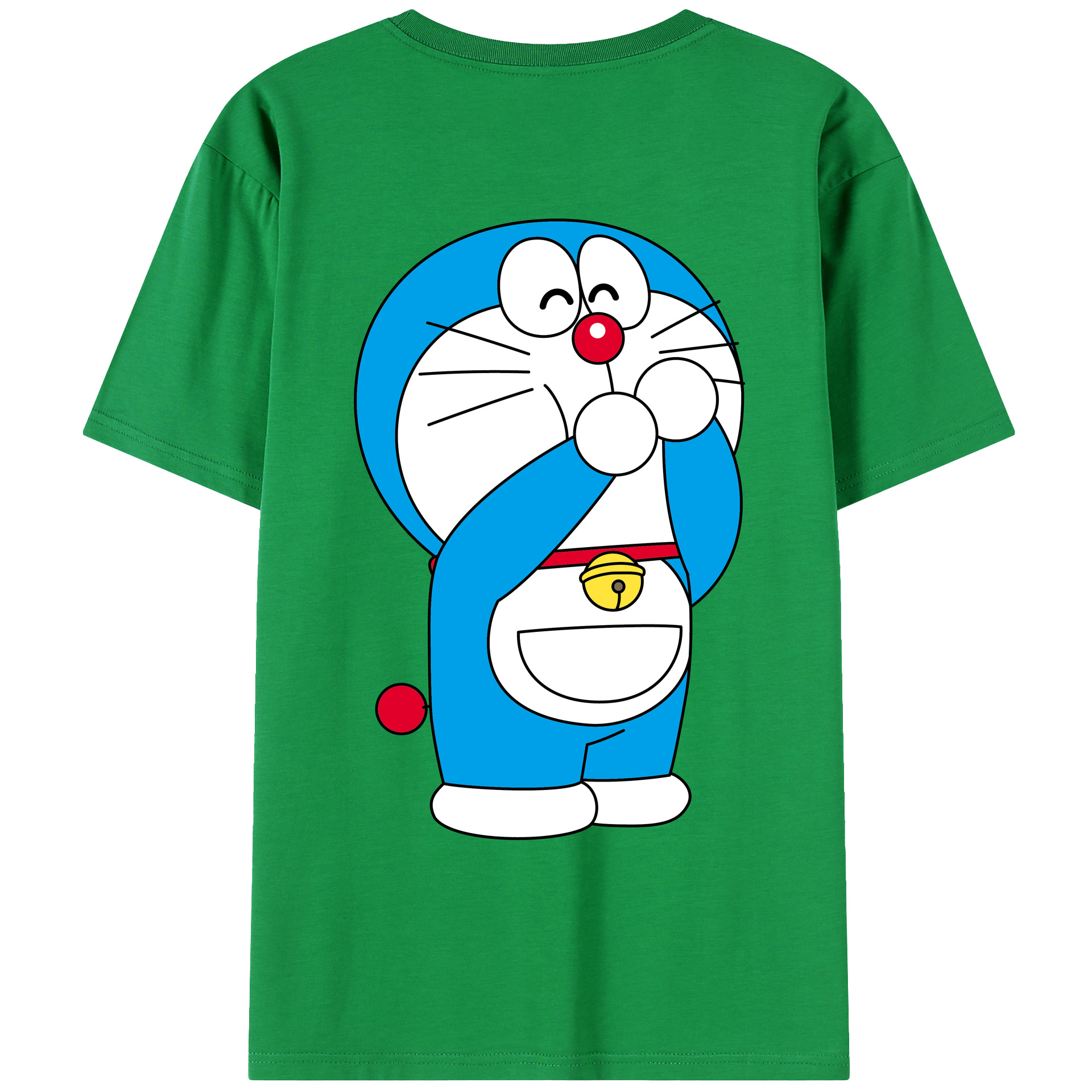 （画像用） ドラえもん Doraemon 綿100％ メンズ半袖Tシャツ（バックプリント） 通気性
